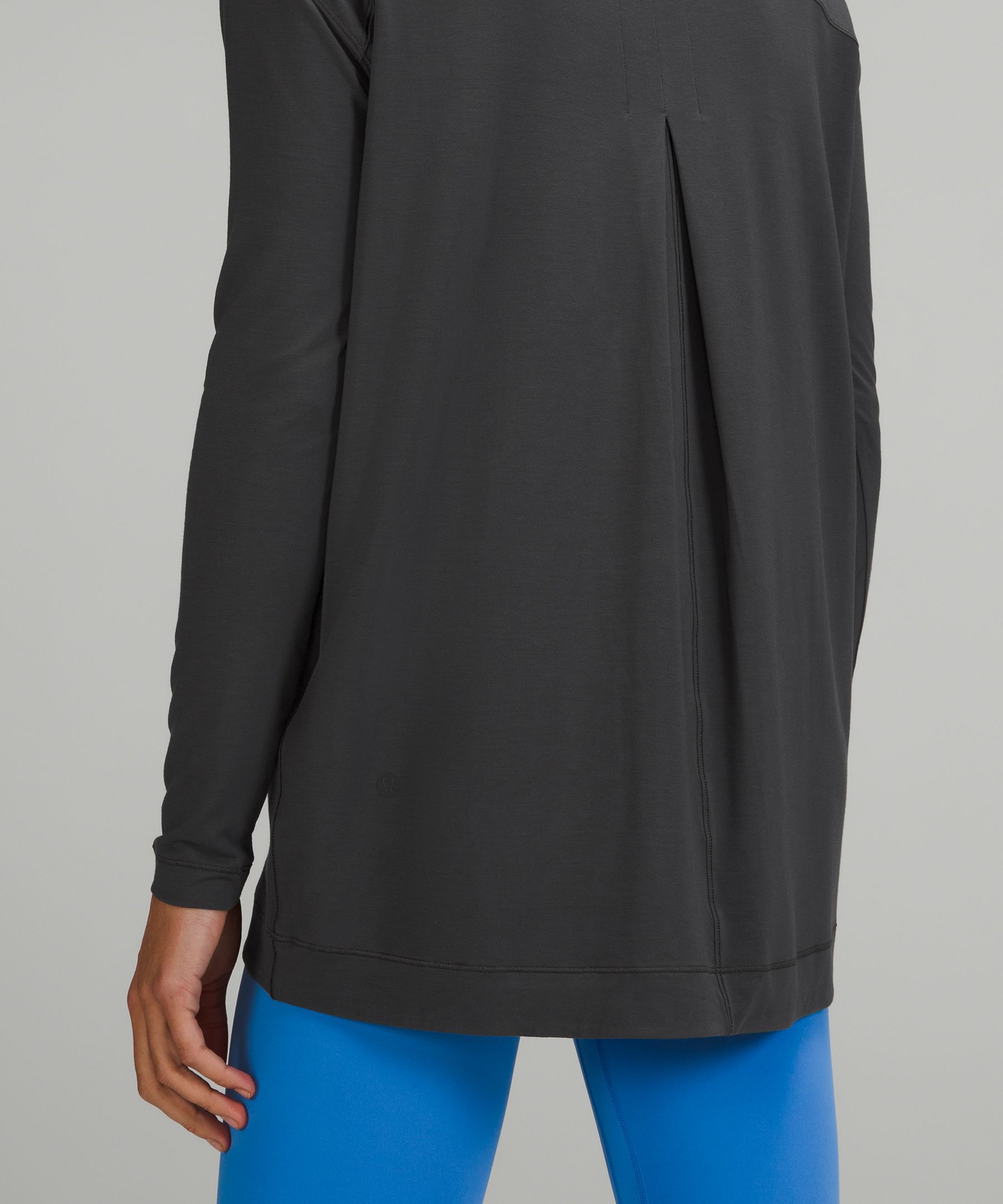 Modal Pleated Back Long-Sleeve Shirt