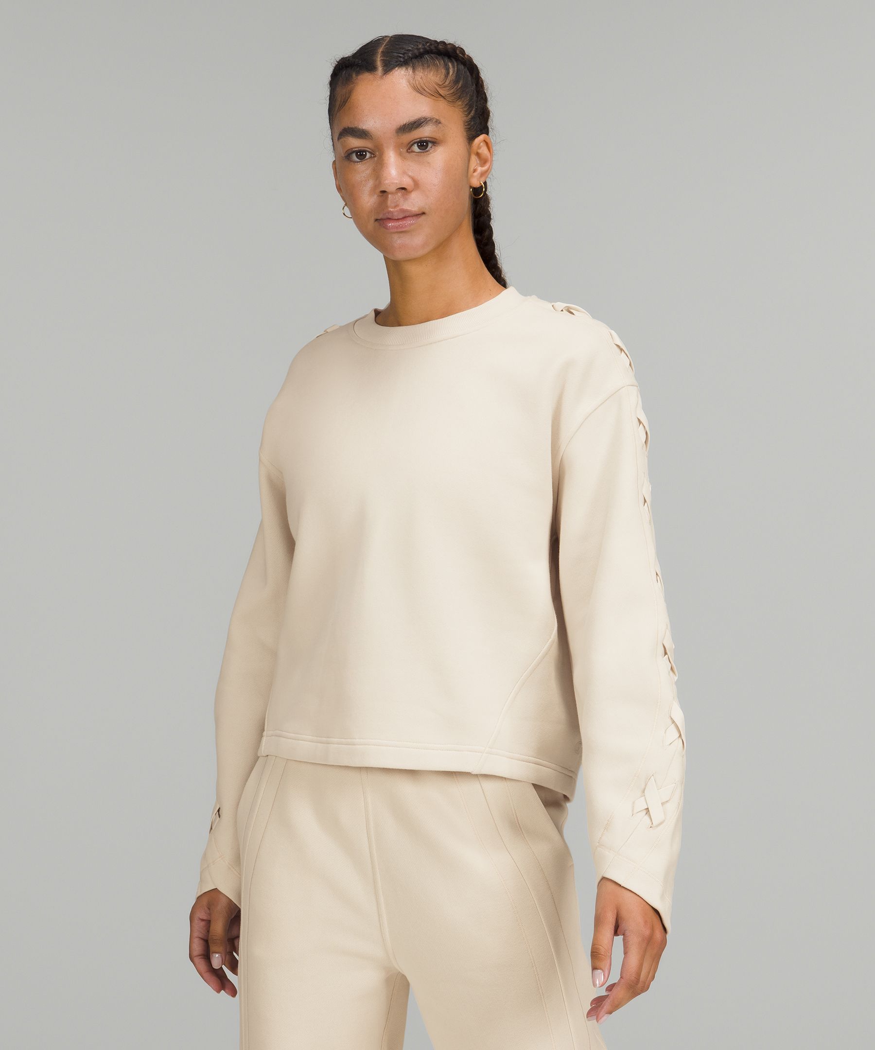 Lululemon Textured Crewneck Pullover - White Opal - lulu fanatics