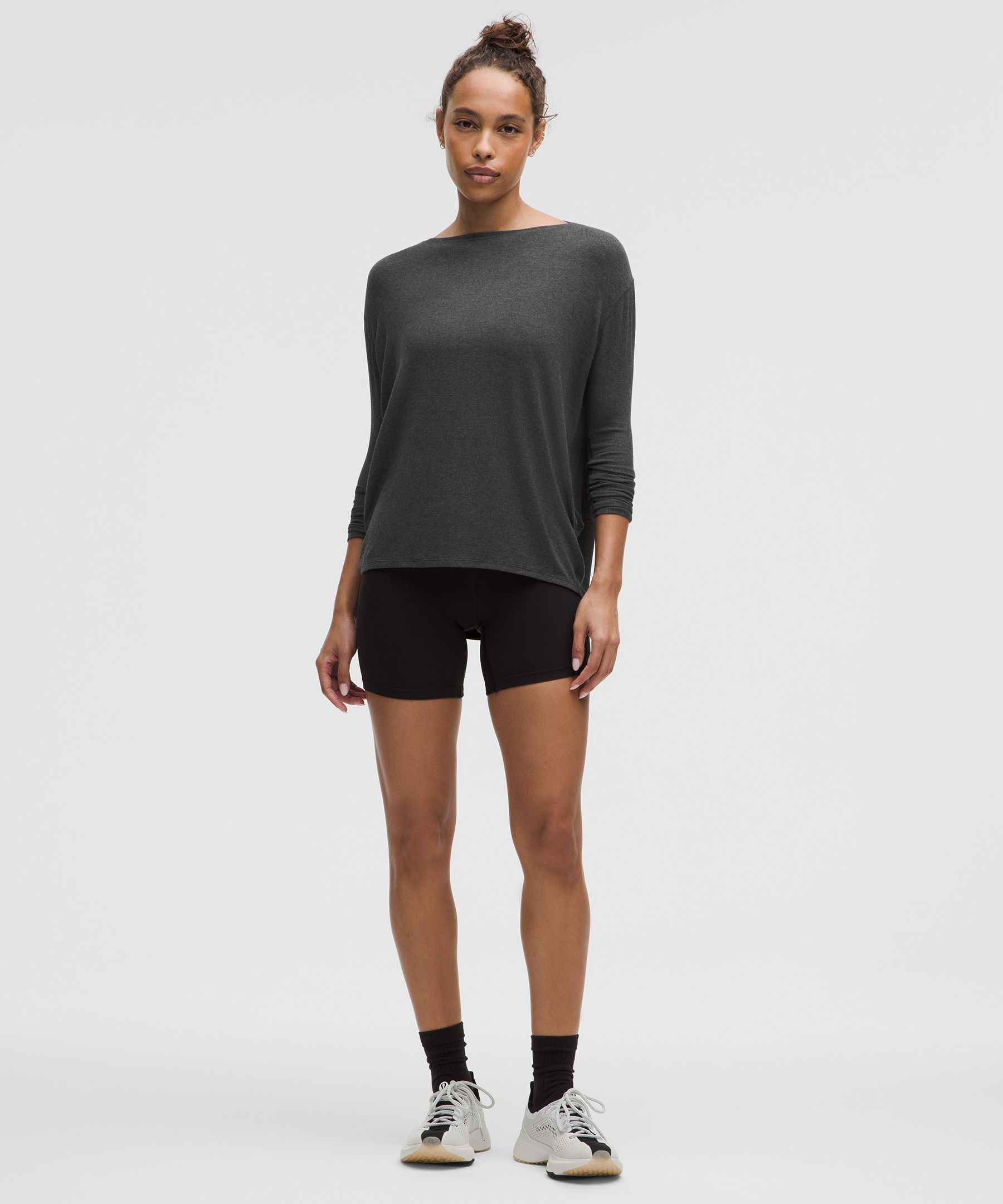 Lululemon Asymmetrical Ribbed Cotton Long-Sleeve Shirt - Kohlrabi Green -  lulu fanatics