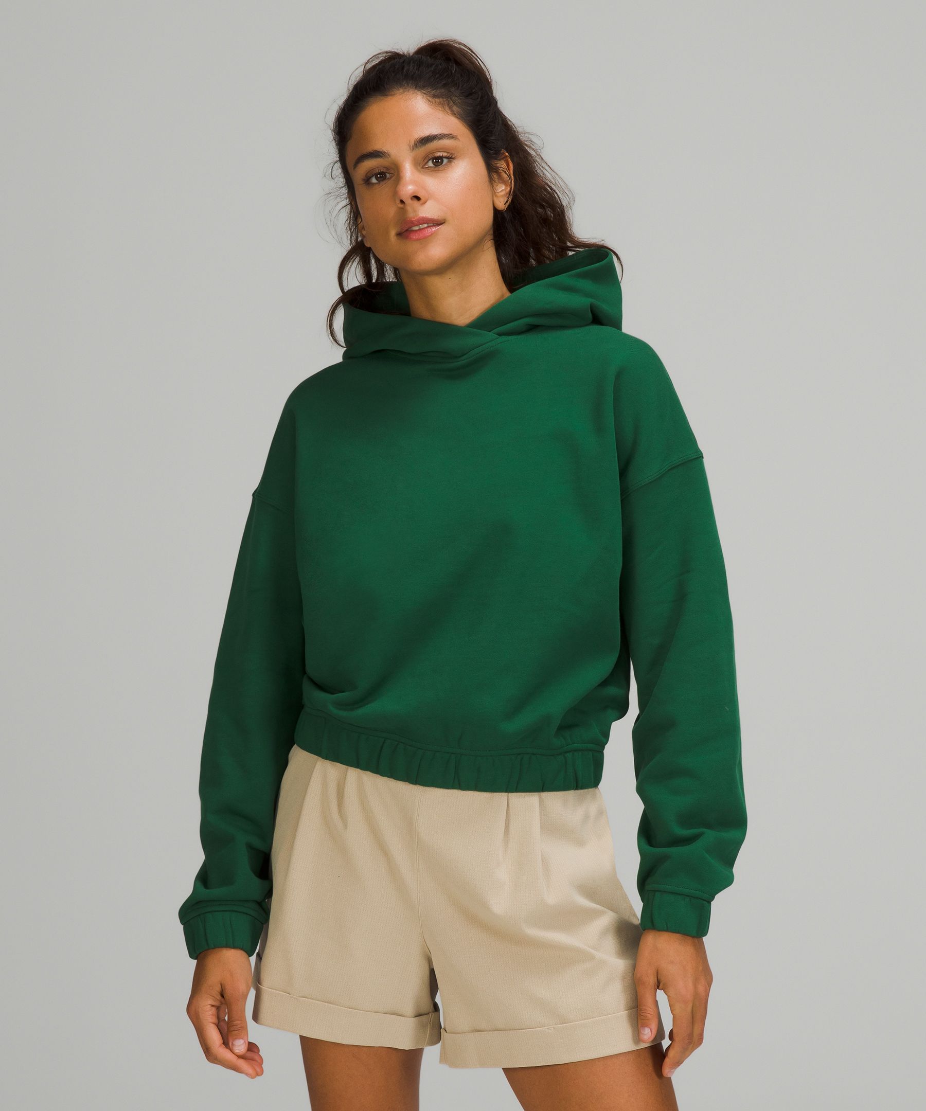 Lululemon Relaxed Cropped Hoodie In Everglade Green