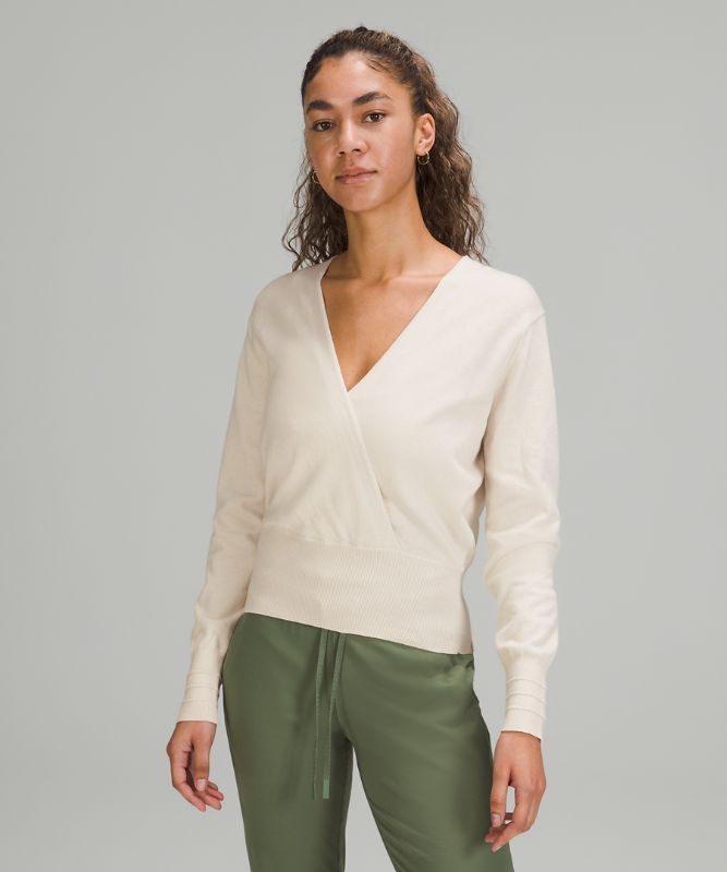 Crossover Ribbed Waist Sweater