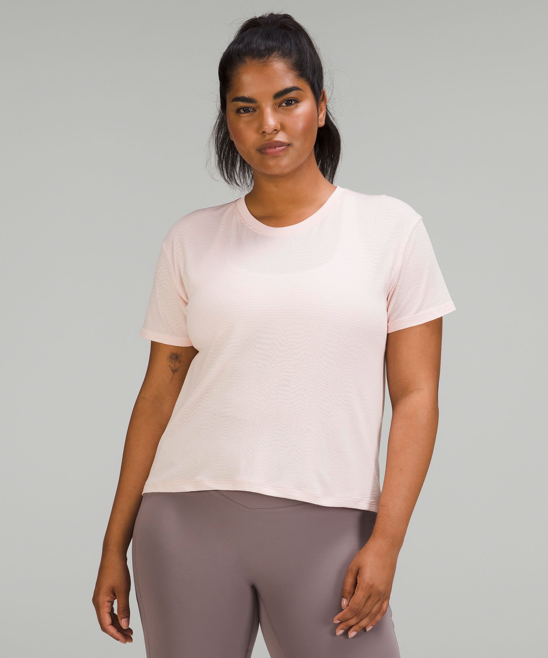 Lululemon Train To Be Seamless Short Sleeve T-shirt In Ripple Wave  Strawberry Milkshake/white | ModeSens