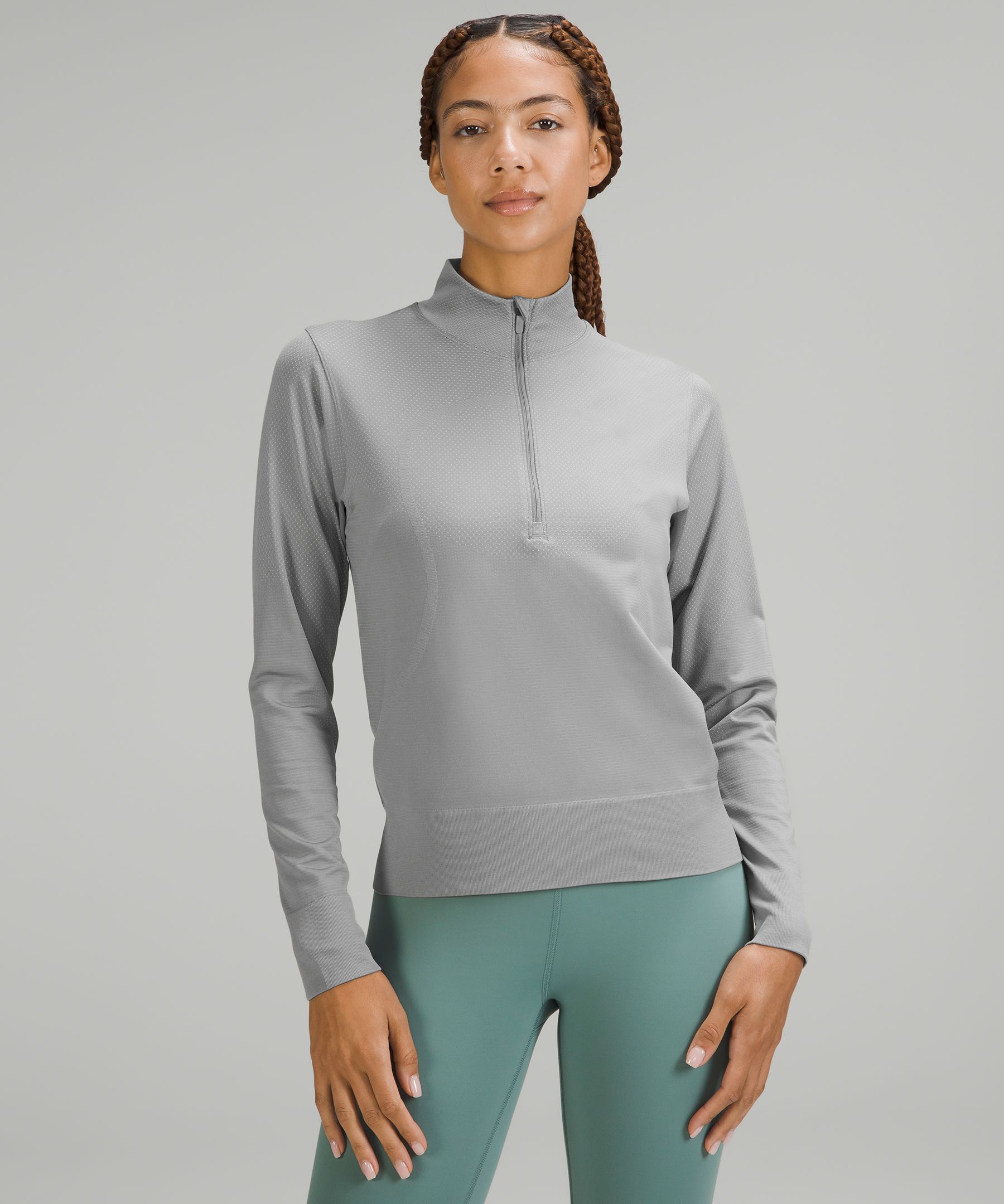 LULULEMON Steady State Cotton-Blend Jersey Half-Zip Sweatshirt for