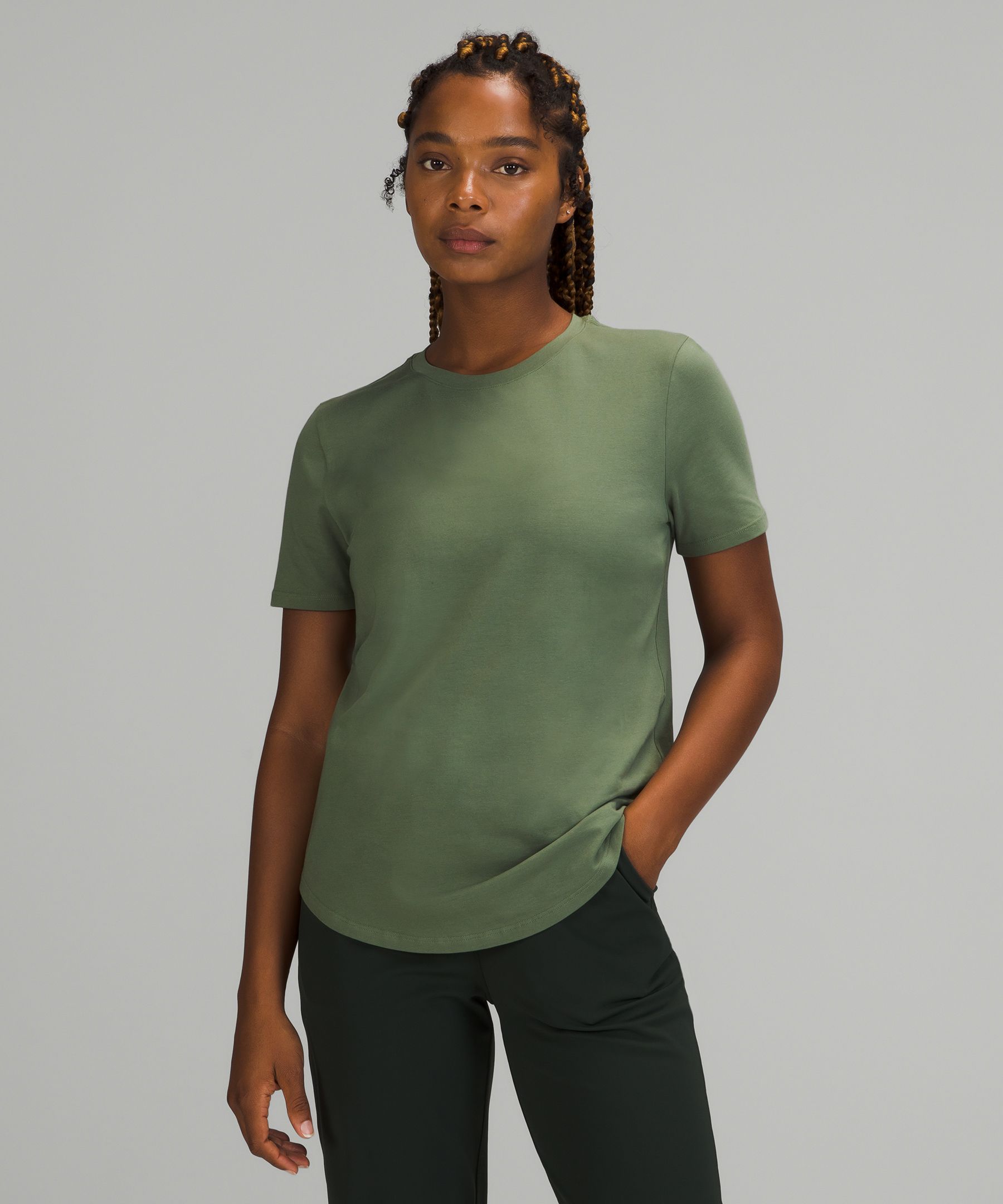 Lululemon Love Crew Short Sleeve T-shirt In Green Twill