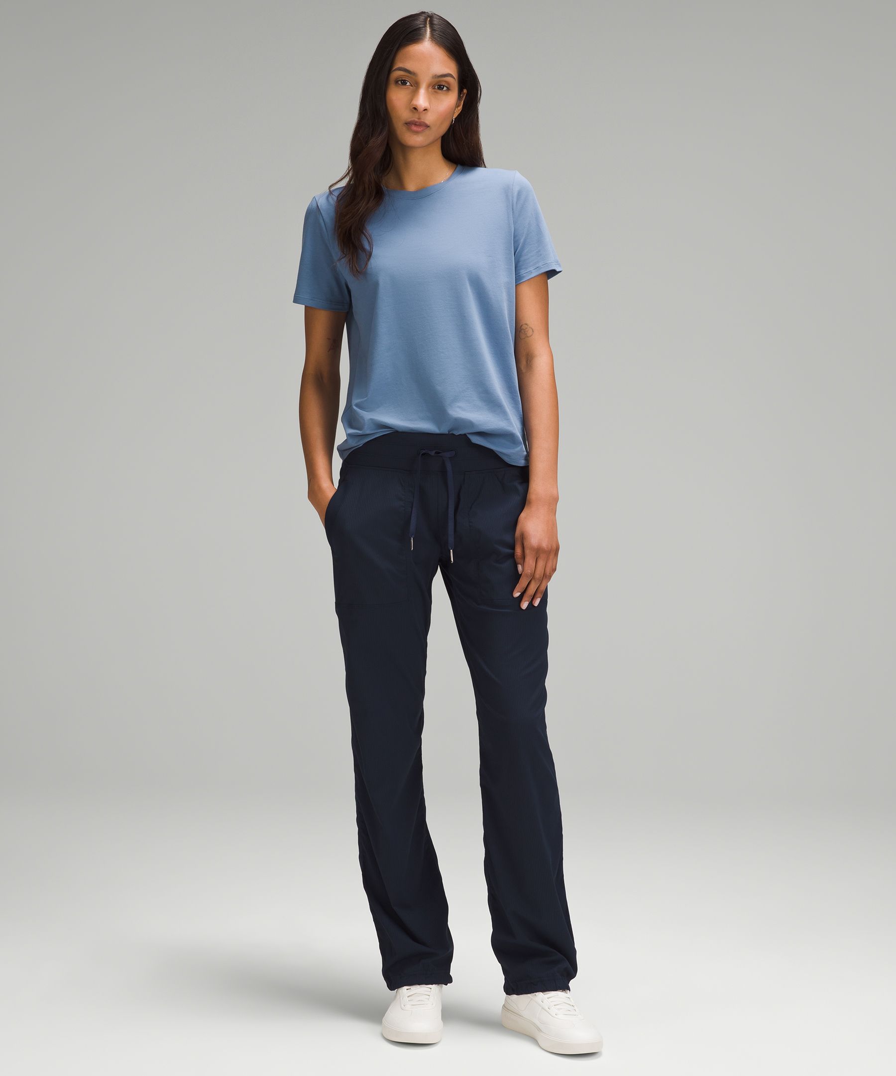 Love Curved-Hem Crewneck T-Shirt | Women's Short Sleeve Shirts 