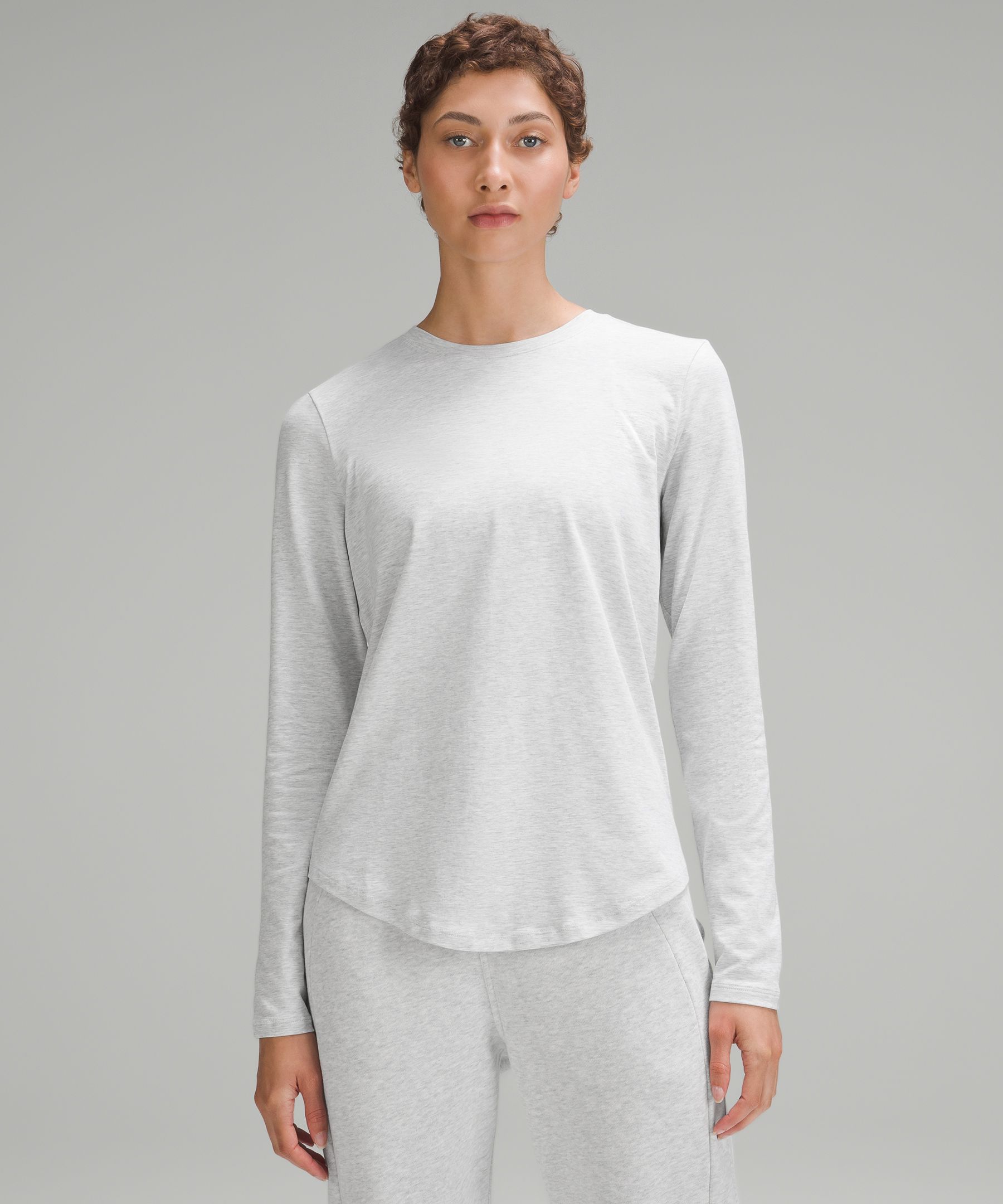 Lululemon Back in Action Long-Sleeve Shirt - White/Neutral - Size 6 Pima Cotton Fabric