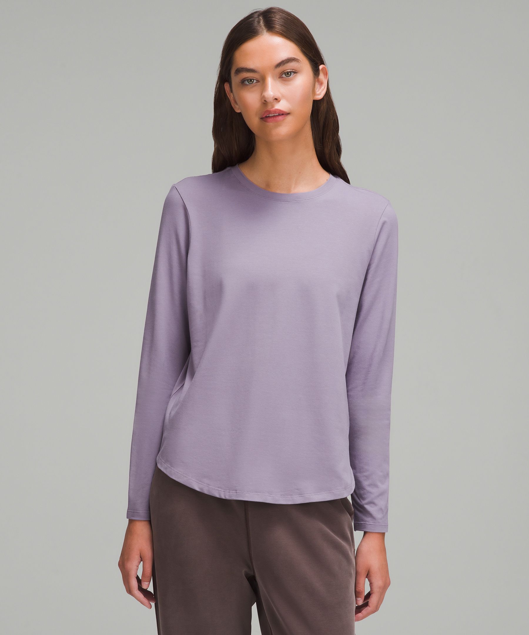 Lululemon Love Long-Sleeve Shirt - Purple - Size 8 Pima Cotton Fabric