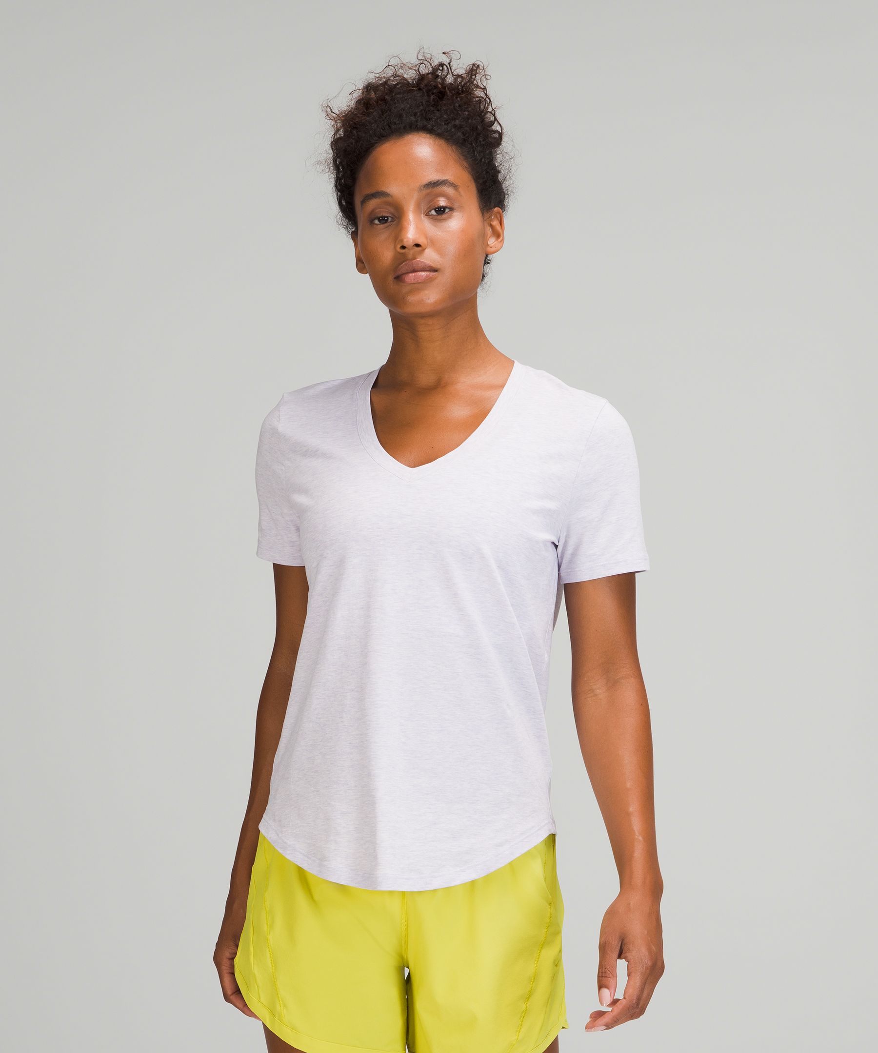 Lululemon Love Tee Short Sleeve V-neck T-shirt In Heathered Lavender Dew