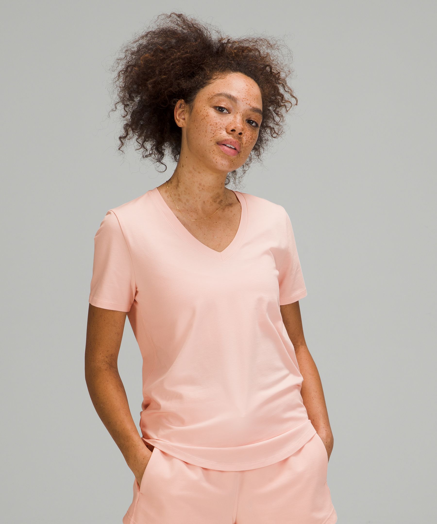 Lululemon Love Tee Short Sleeve V-neck T-shirt In Pink Mist