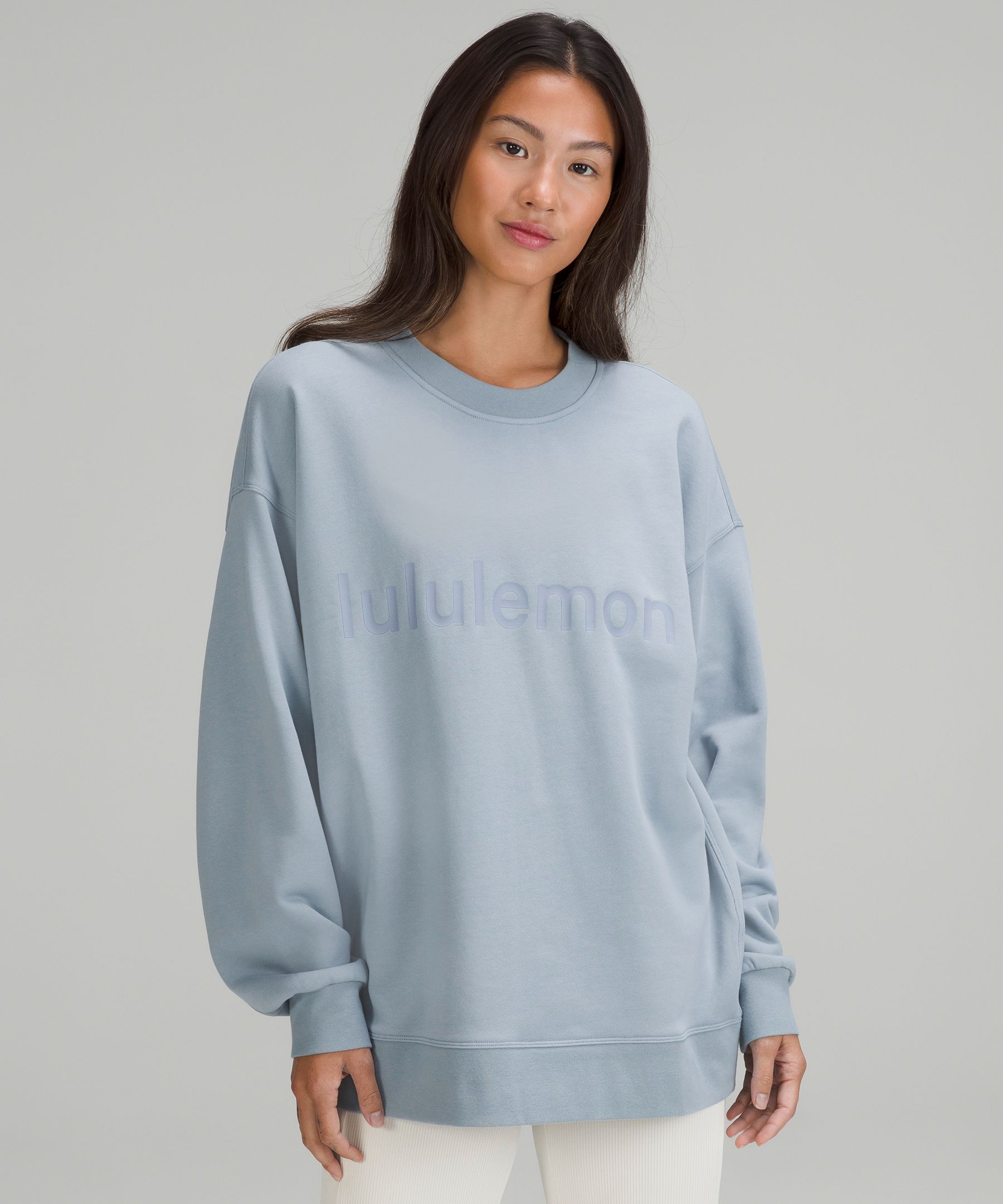 lululemon athletica, Tops, Lululemon Perfectly Oversized Crew Sweatshirt  In Water Drop Blue Sweater