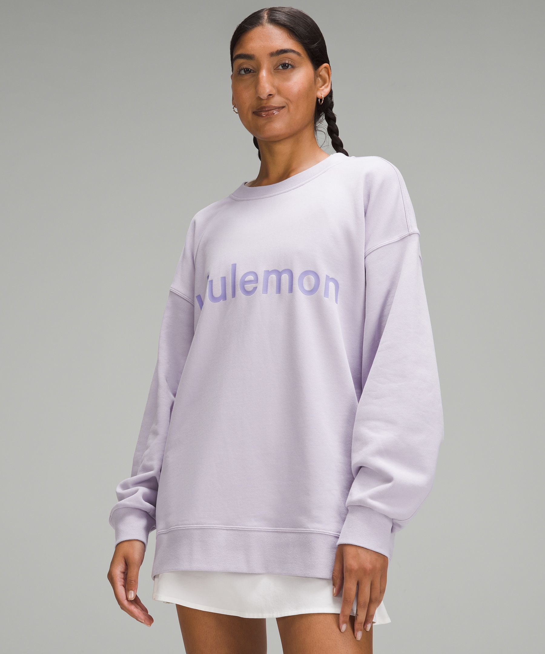 Lululemon Perfectly Oversized Crew Graphic In Purple