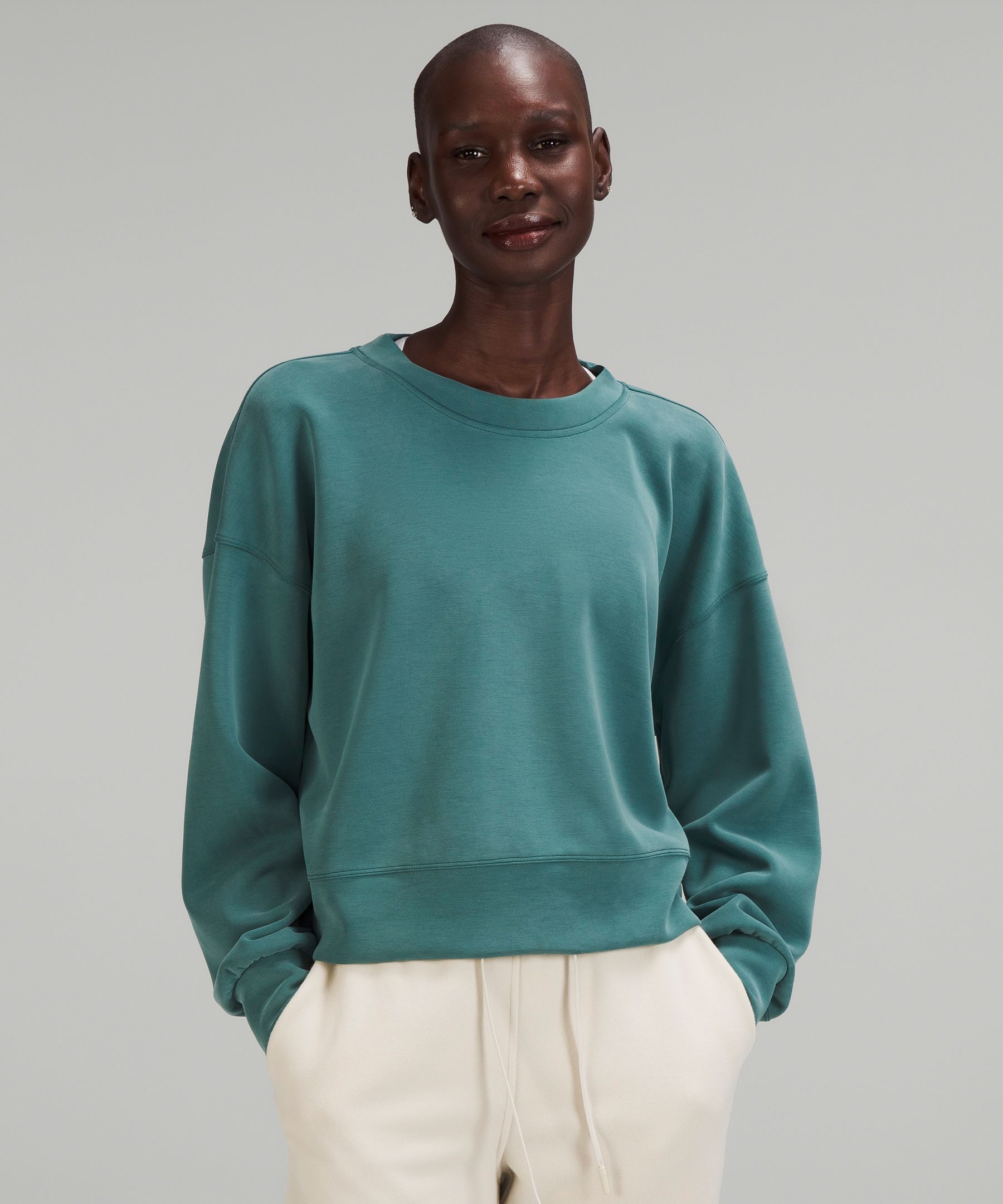 Lululemon Softstreme Perfectly Oversized Cropped Crew | ModeSens
