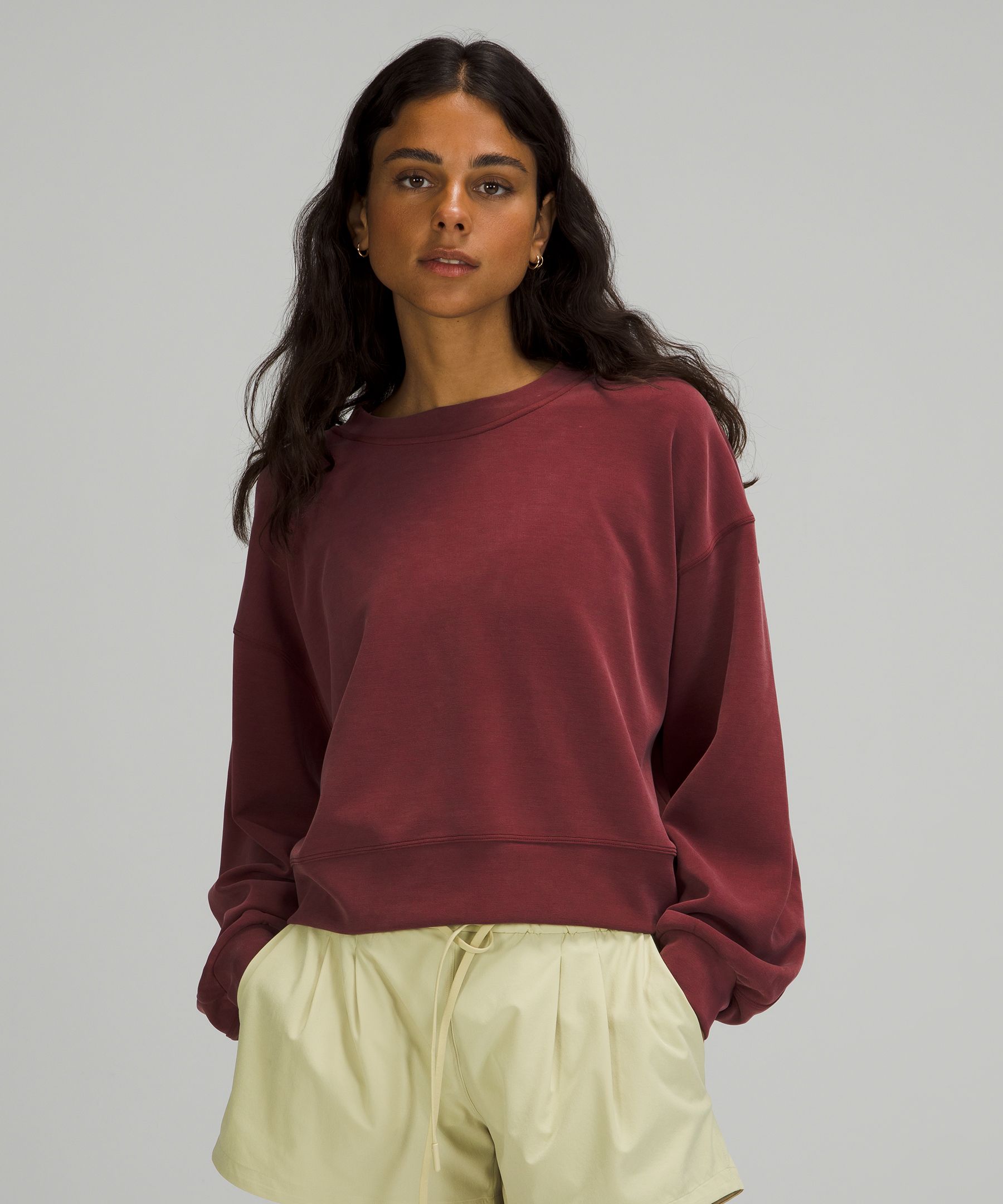 Lululemon Softstreme Perfectly Oversized Cropped Crew | ModeSens