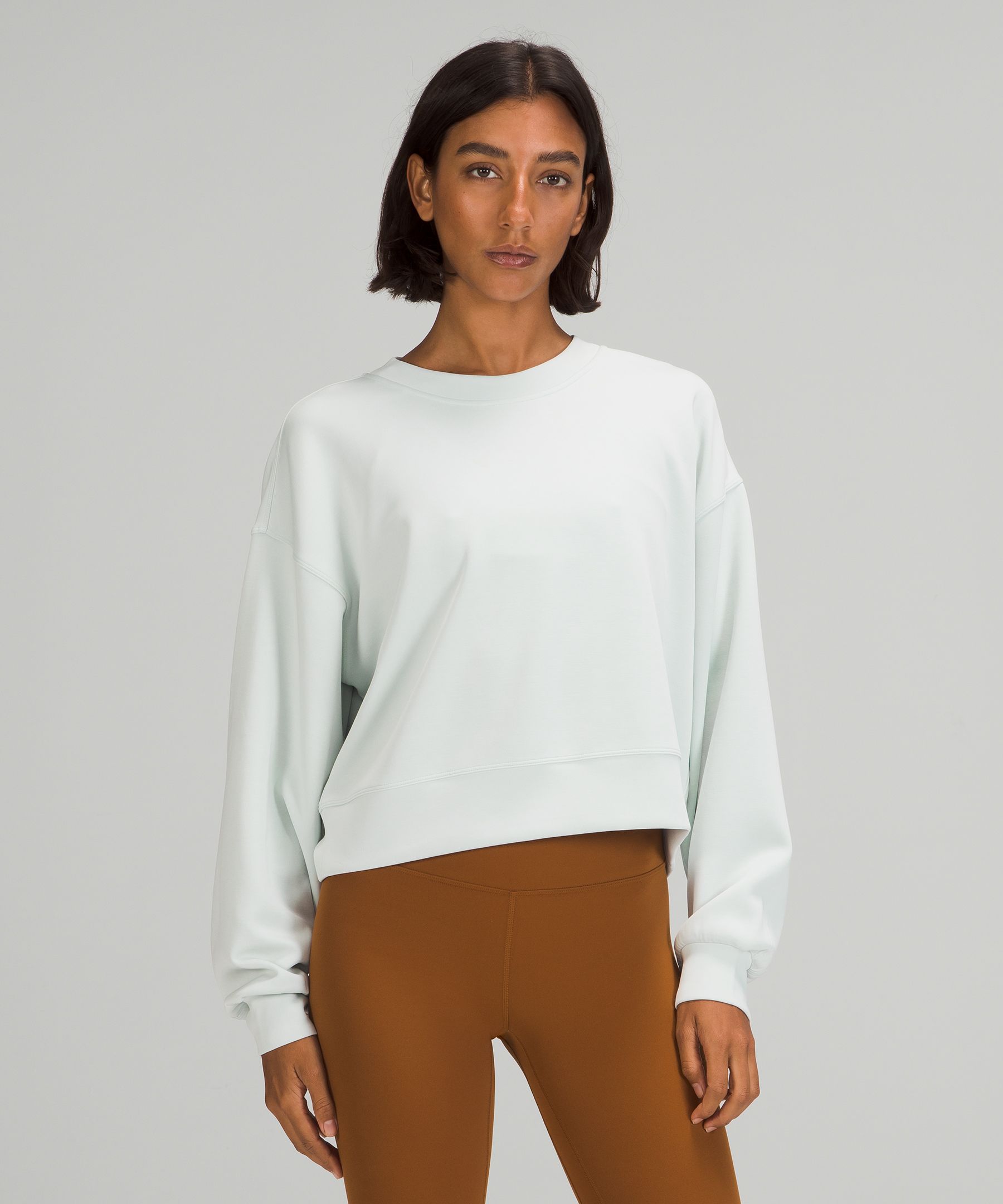 Lululemon Perfectly Oversized Cropped Crew Softstreme™ In Ocean Air