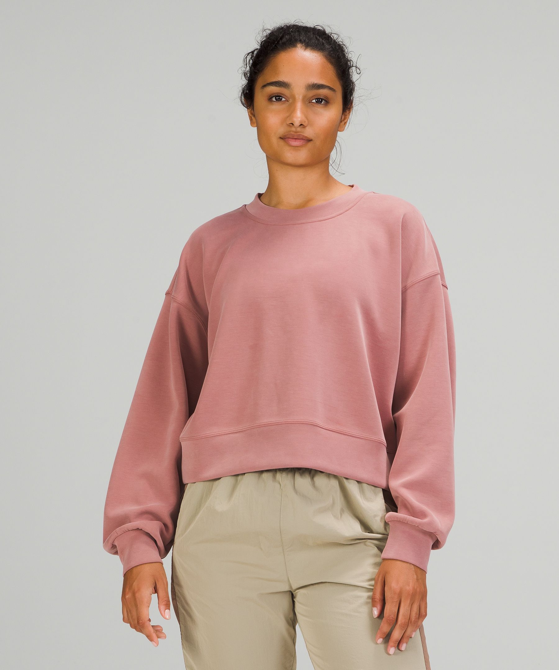 Lululemon NWT Perfectly Oversized Cropped Crew Softstreme - Pink Blossom  Size 14 - $102 (13% Off Retail) New With Tags - From A