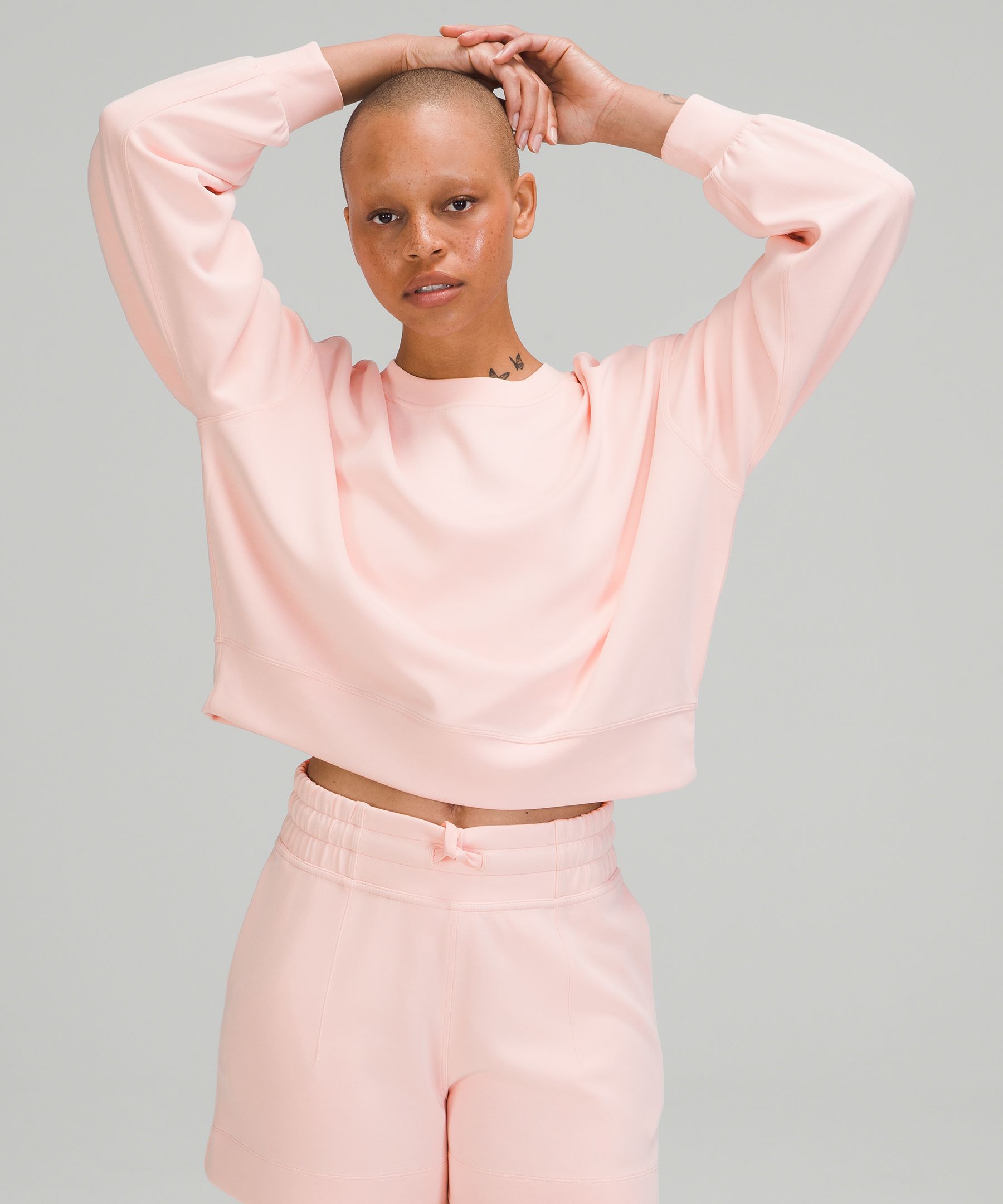 Lululemon NWT Perfectly Oversized Cropped Crew Softstreme - Pink Blossom  Size 14 - $102 (13% Off Retail) New With Tags - From A