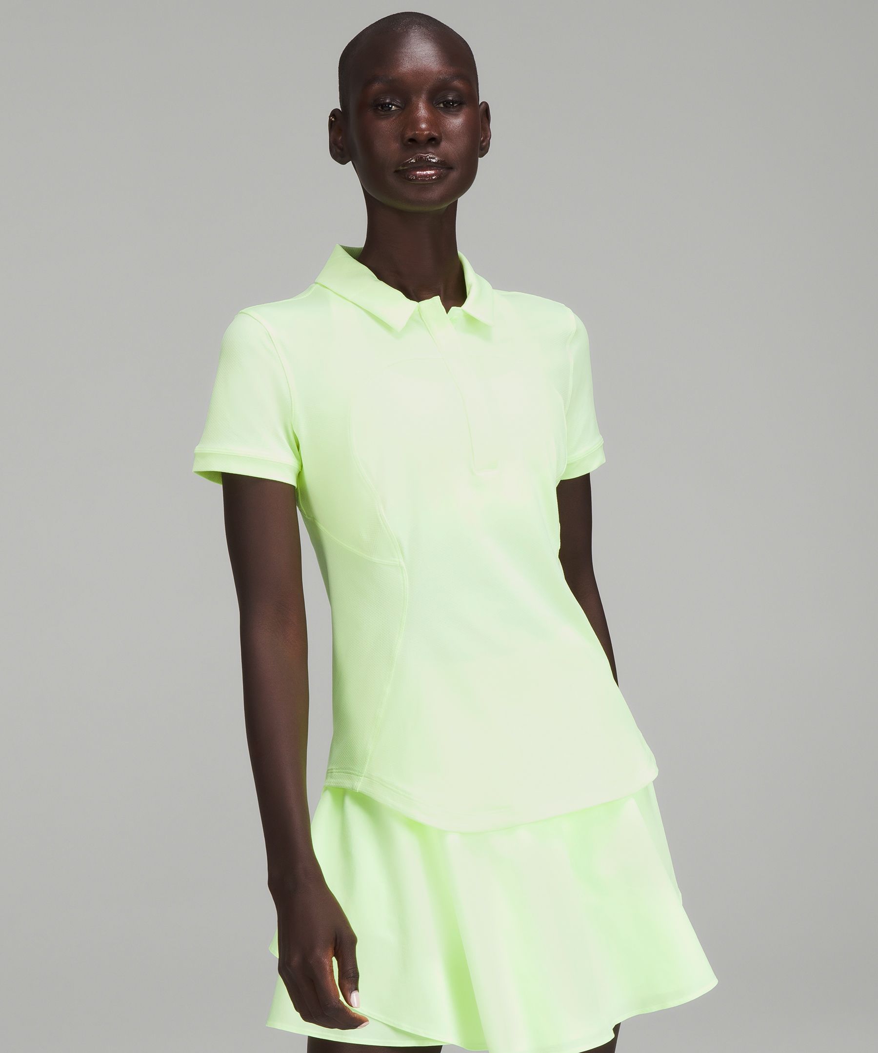 Lululemon Women's Green Quick Dry Sleeveless Activewear Polo Shirt