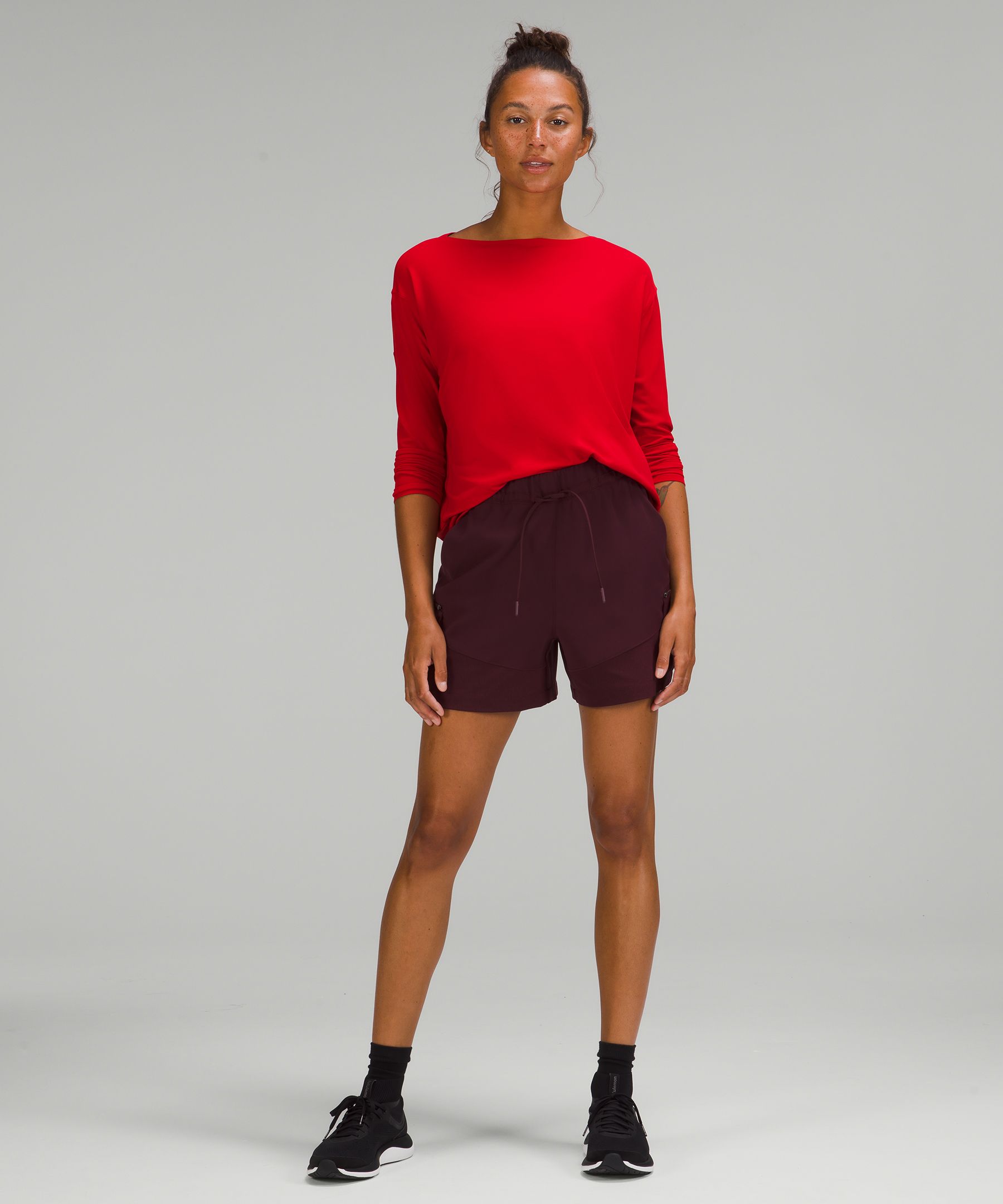 Lululemon Back In Action Long Sleeve Shirt Nulu In Love Red