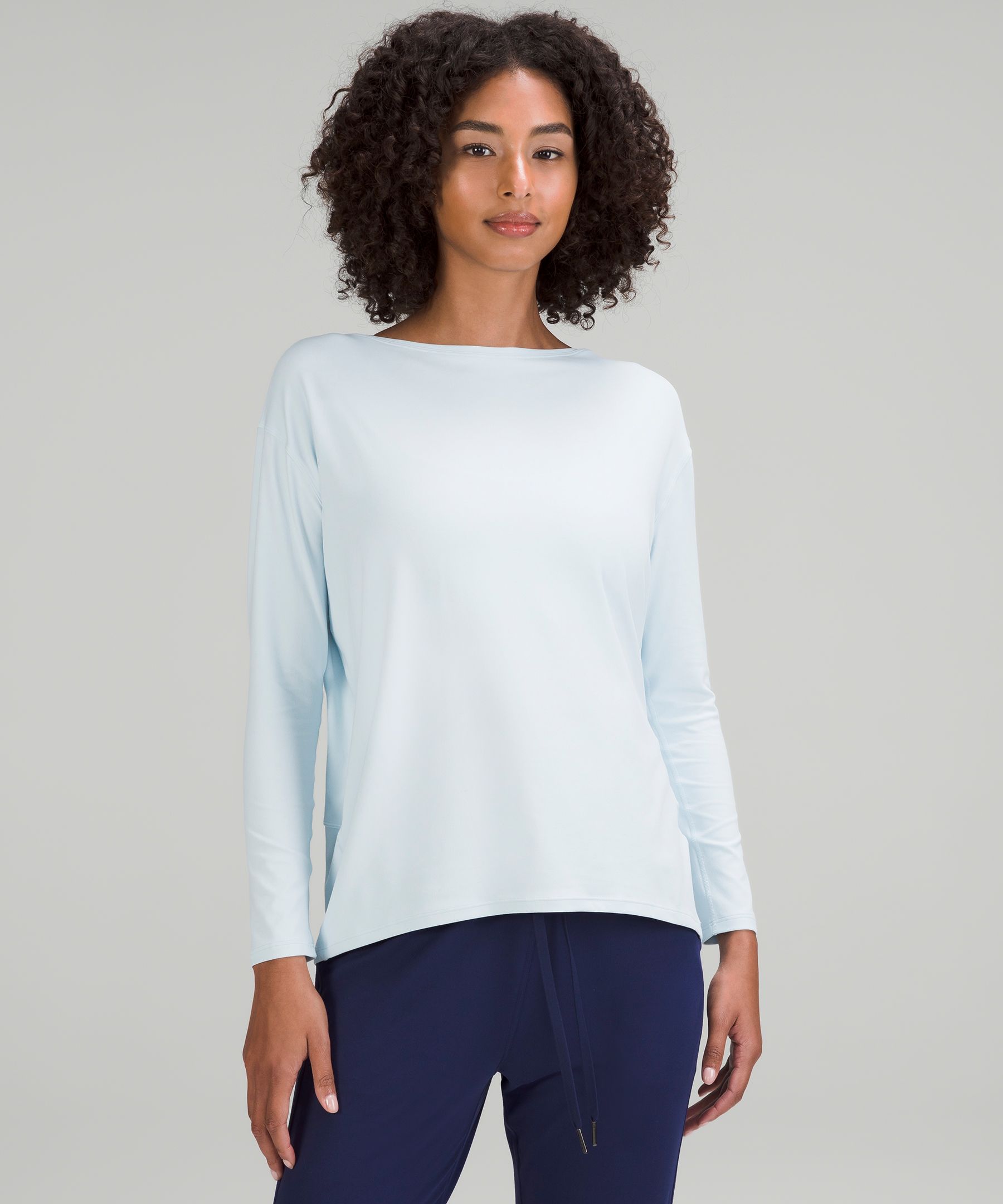 Lululemon Back in Action Short Sleeve Shirt *Nulu - Blue Linen