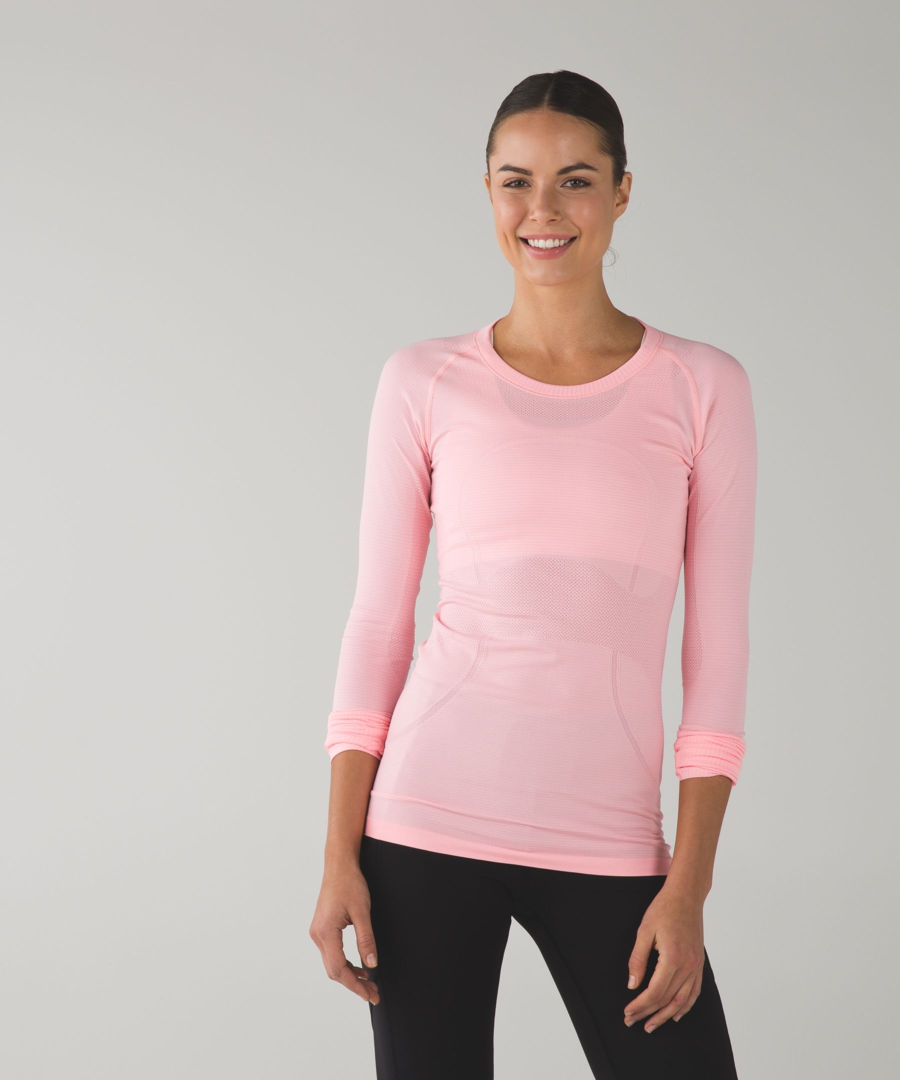 Lululemon Swiftly Tech Long Sleeve Crew - Heathered Neon Pink