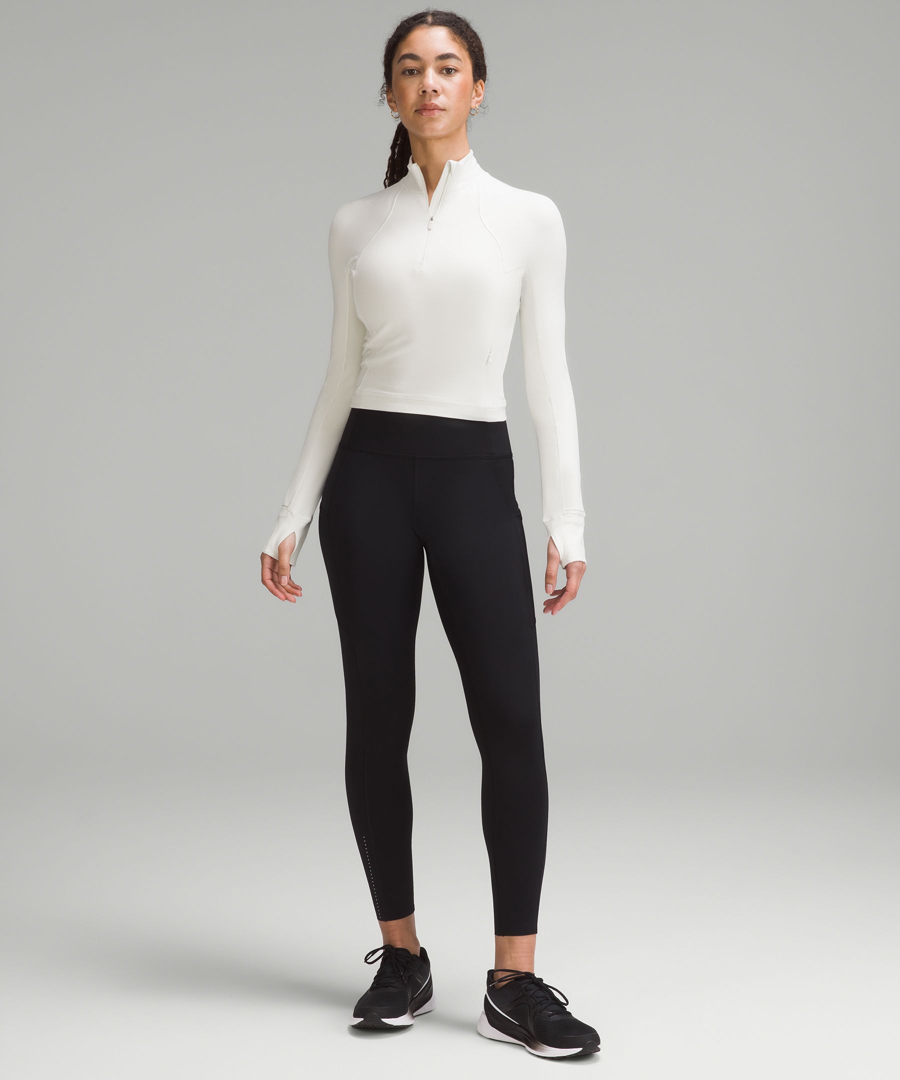 Lululemon Its Rulu Run Cropped Half Zip - Medium Forest - lulu fanatics