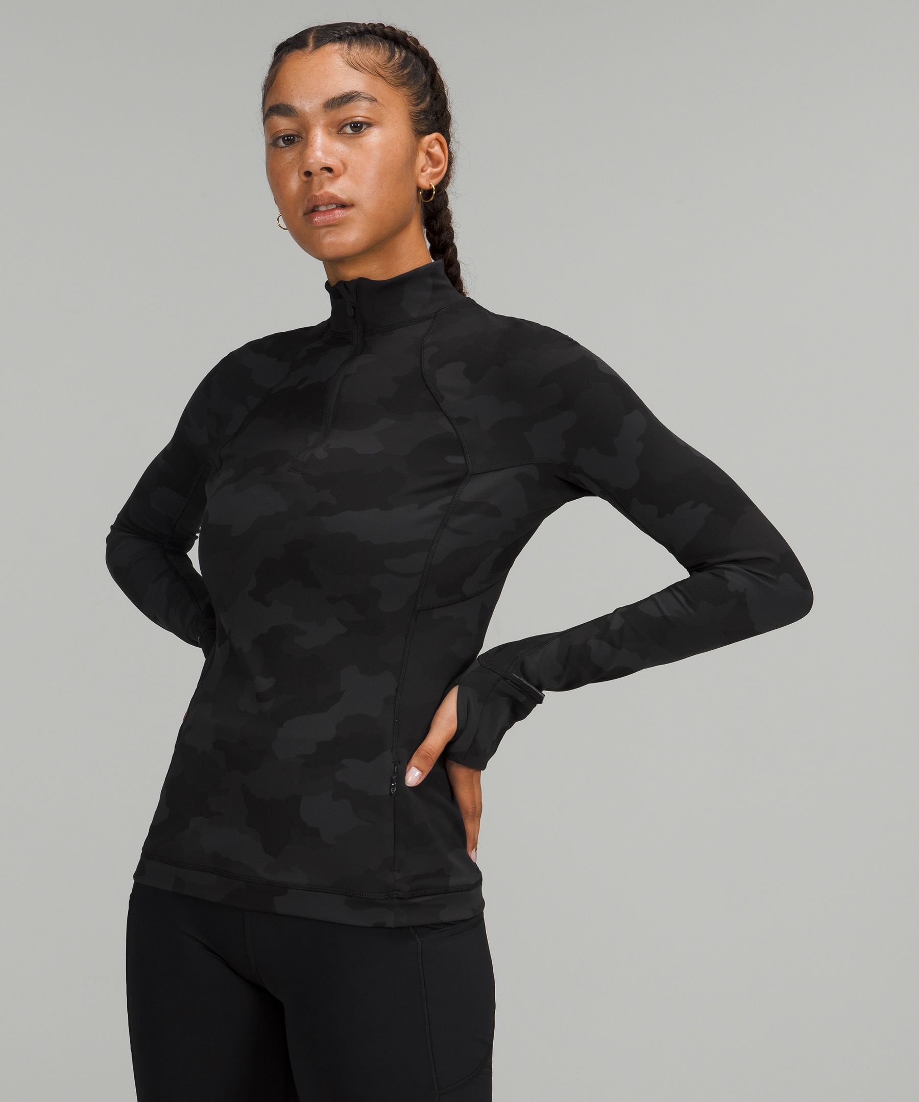 Lululemon It's Rulu Run Half Zip In Mulled Wine