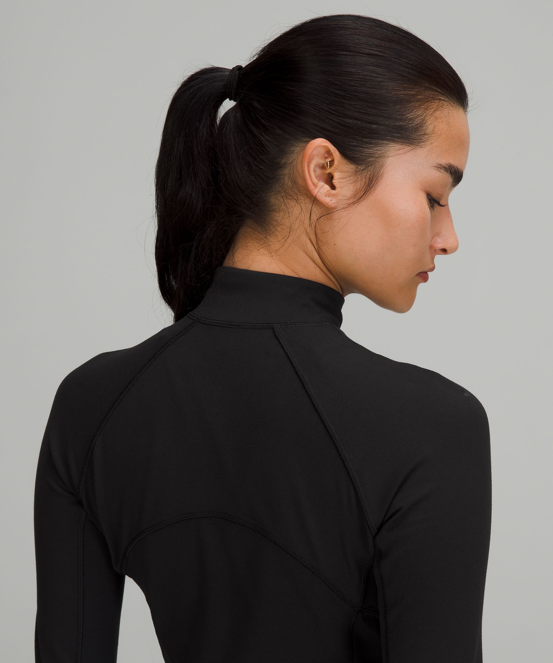 Shop Lululemon It's Rulu Cropped Half Zip In Black