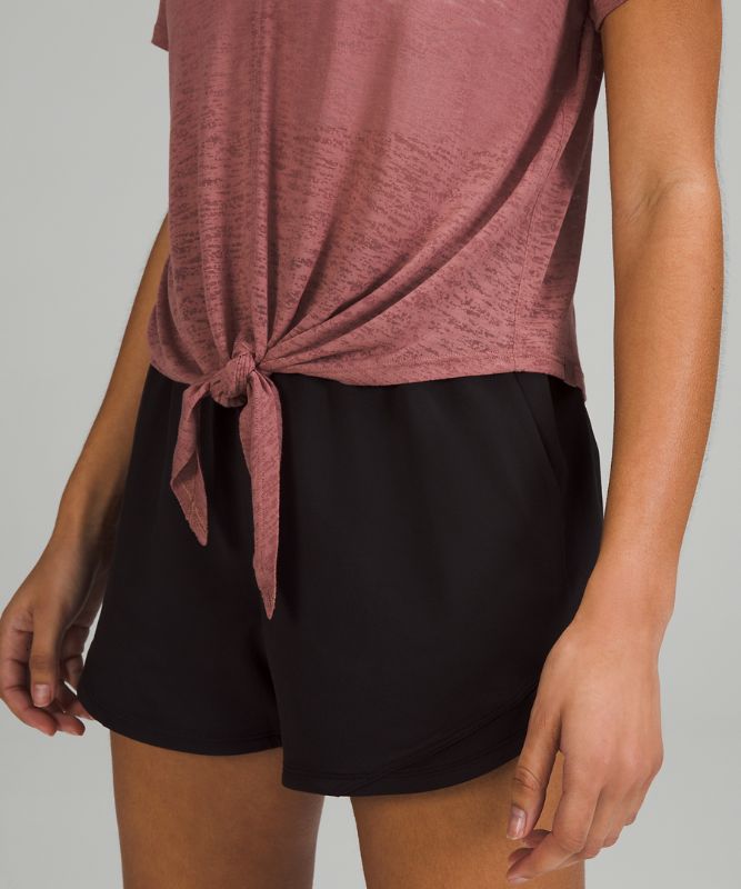 Relaxed Tie Front Short Sleeve