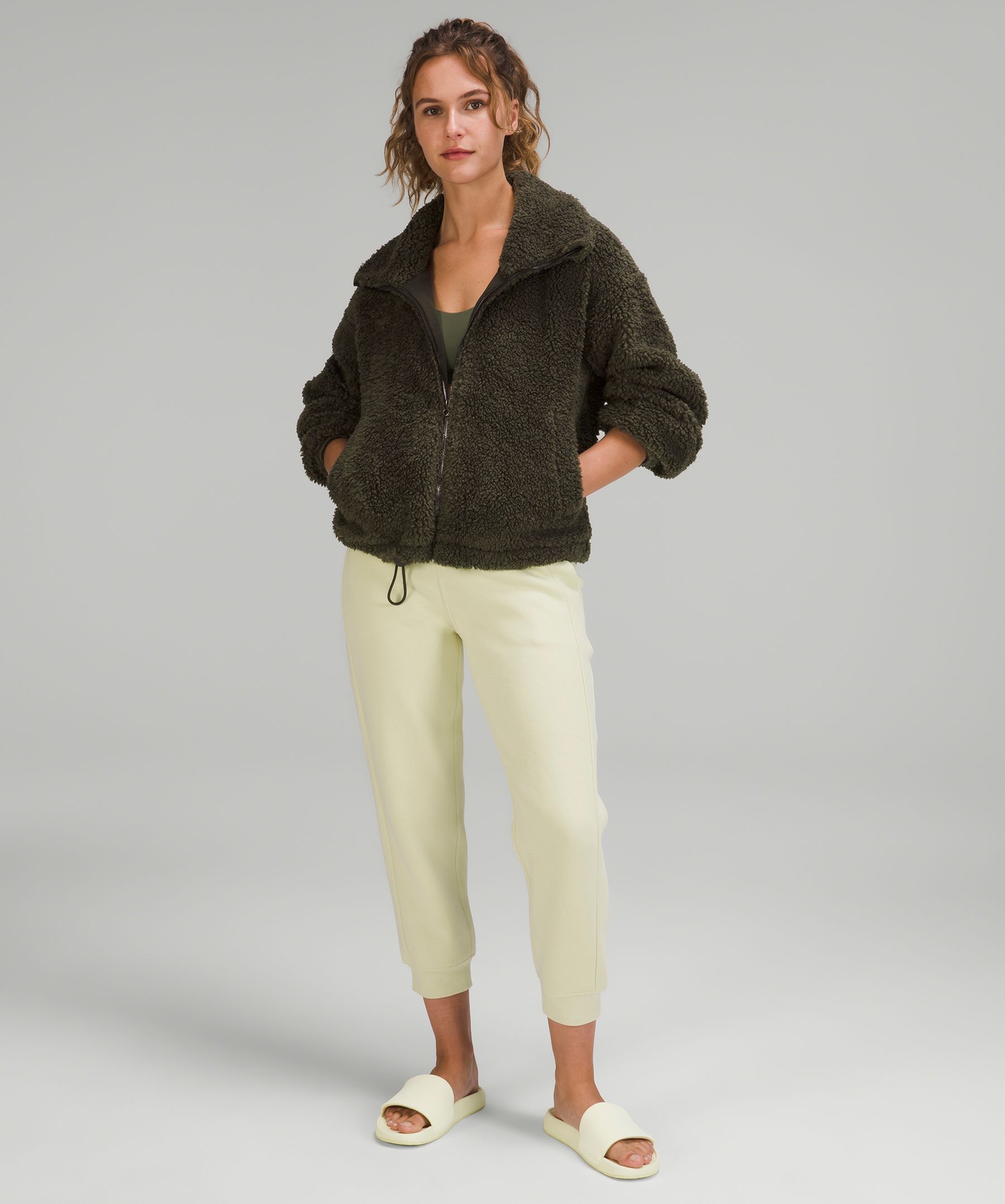 Lululemon Cinchable Fleece Zip-Up - Bold Beige - lulu fanatics