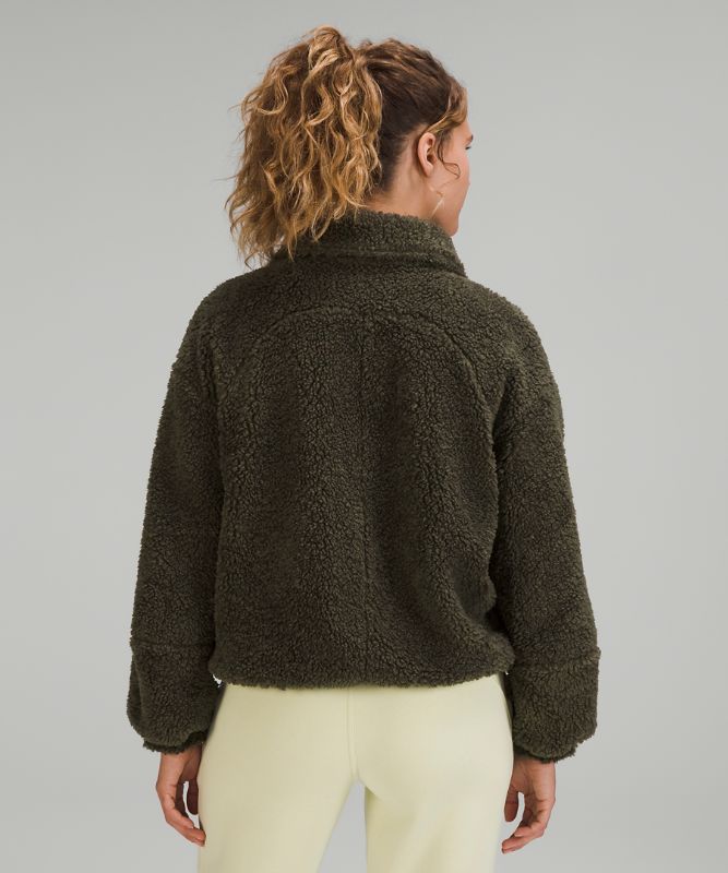 Fleece-Sweater mit Kordelzug und Reißverschluss