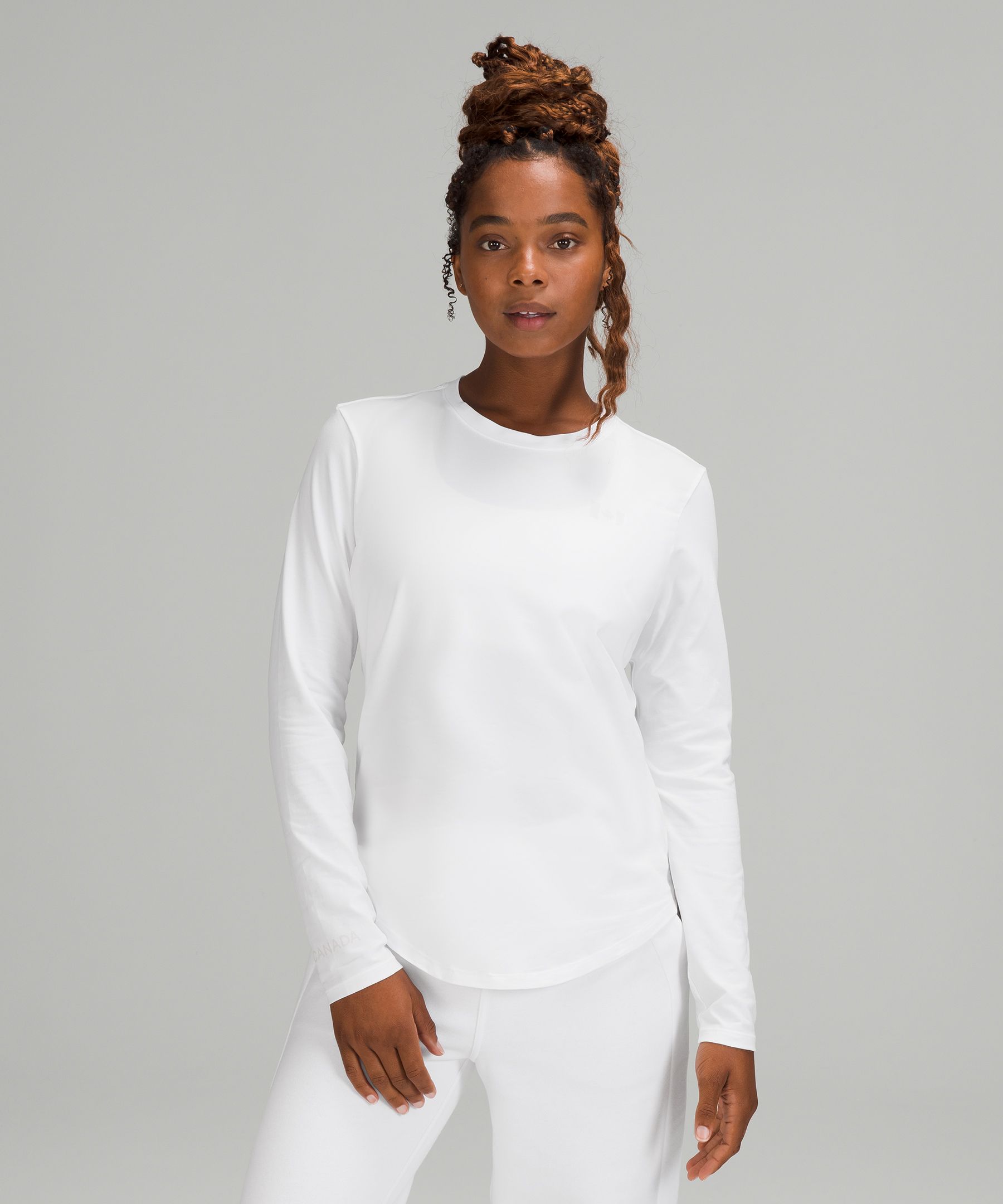 Lululemon Love Long-Sleeve Shirt - White Pima Cotton Fabric