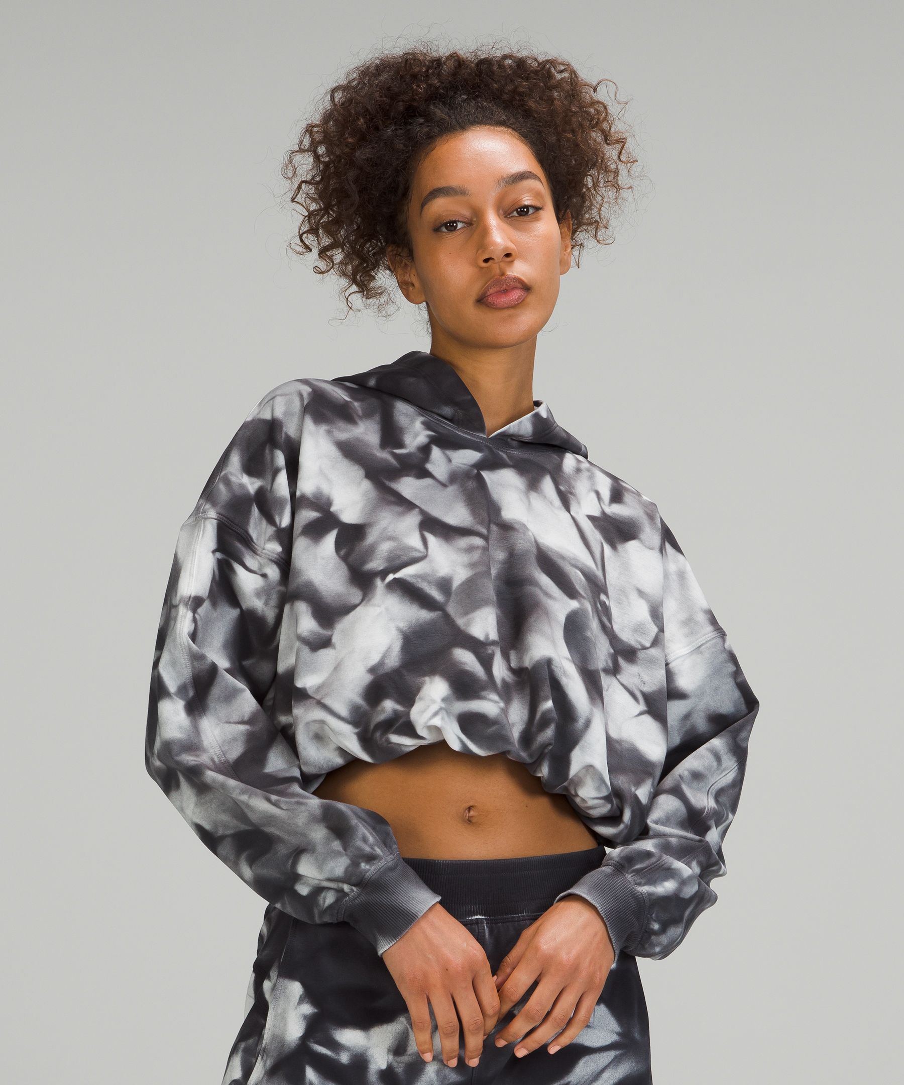 Lululemon All Yours Cropped Hoodie - Black (First Release) - lulu fanatics