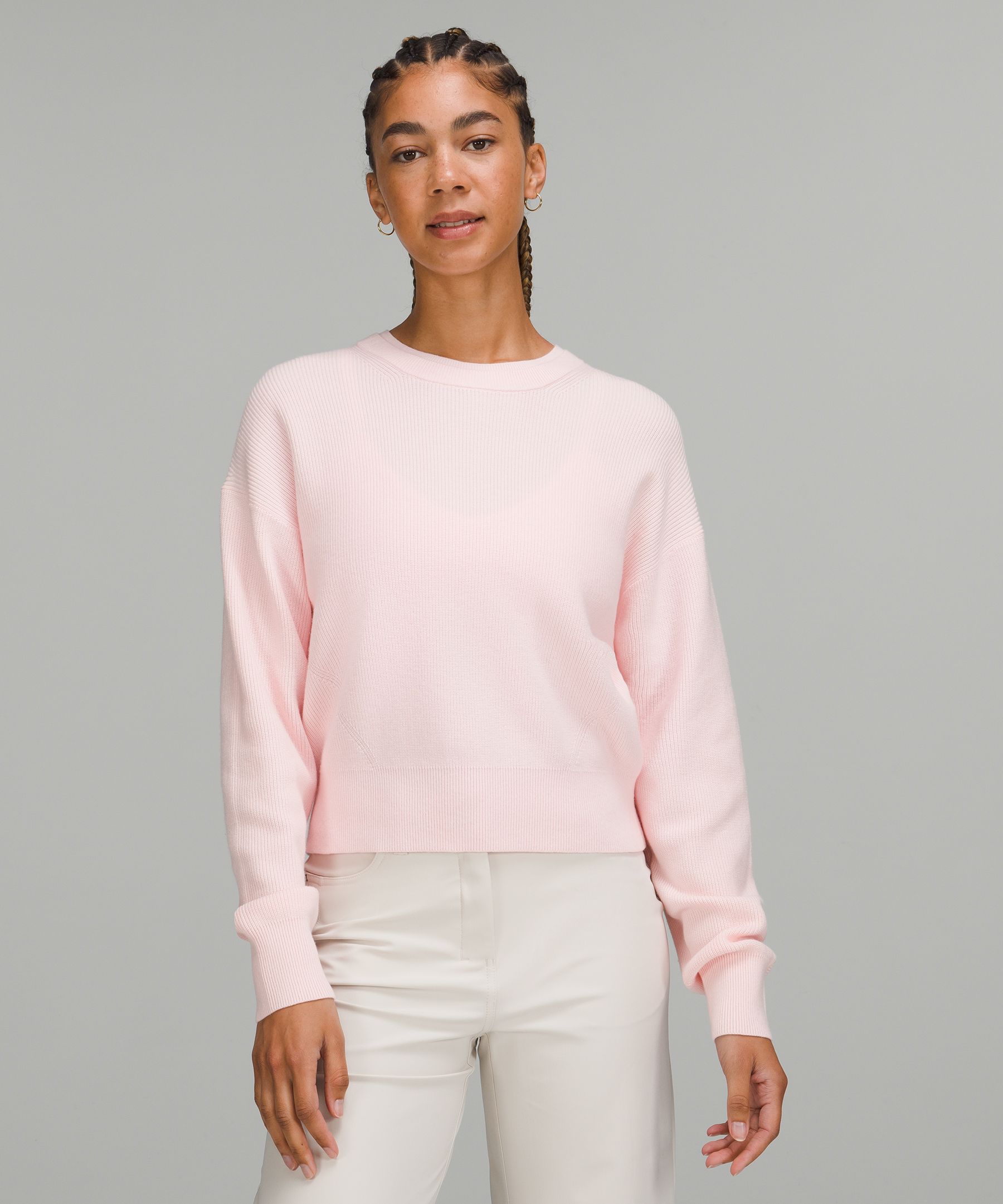 Waist Length Crewneck Sweater