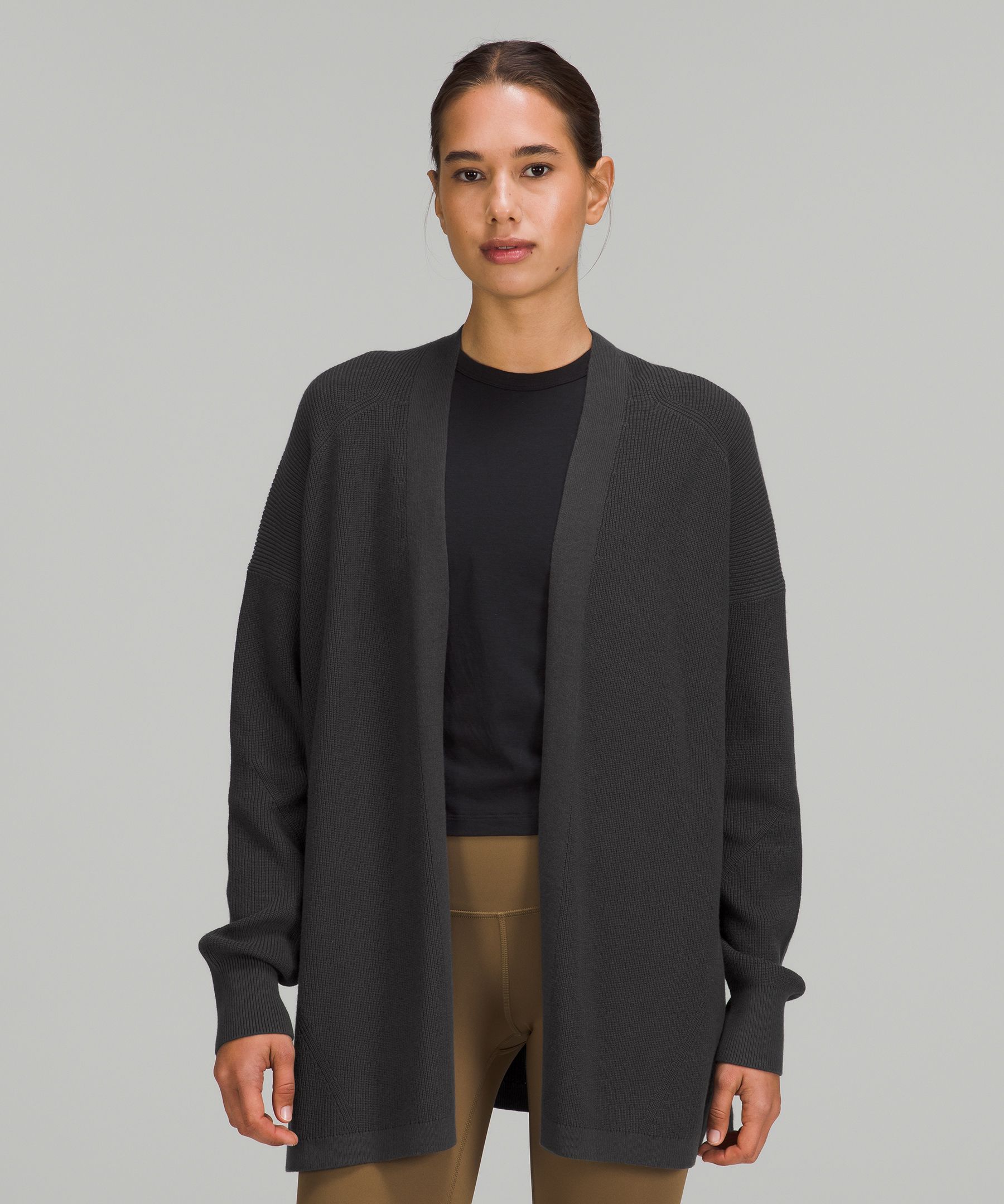 Lululemon Long Grey Wool Blend Wrap Sweater Size 6 -  Canada