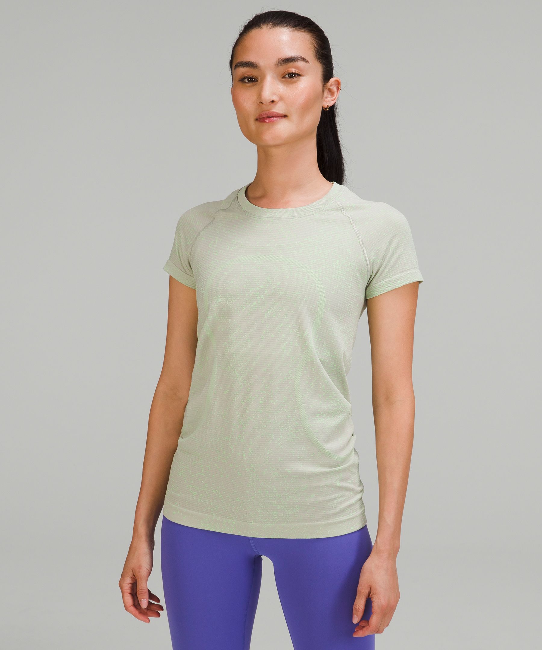 Lululemon Swiftly Tech Short Sleeve Shirt 2.0 In Distorted Noise Neon Chrome/scream Green Light