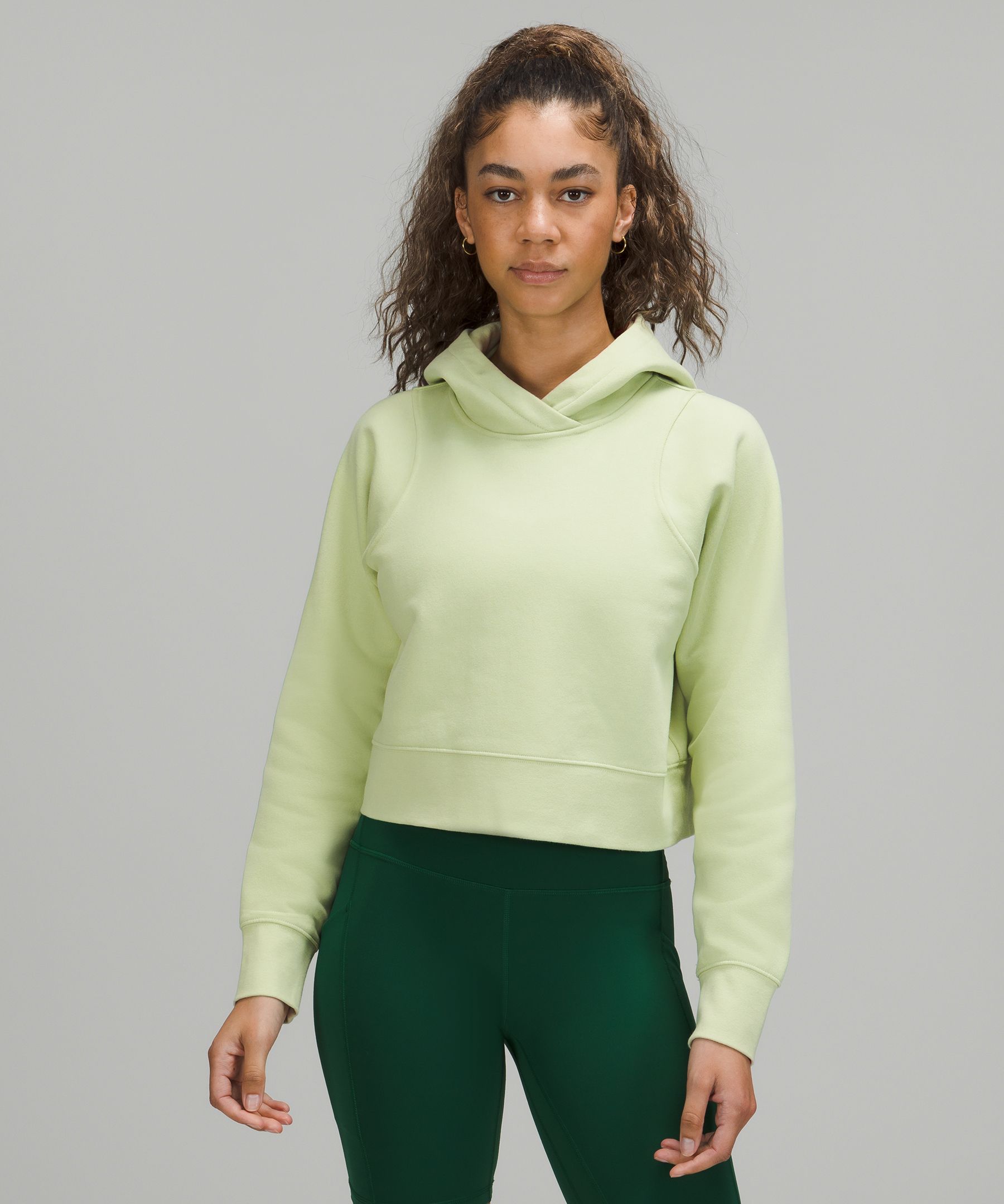 Lululemon Loungeful Cropped Hoodie In Silver Blue