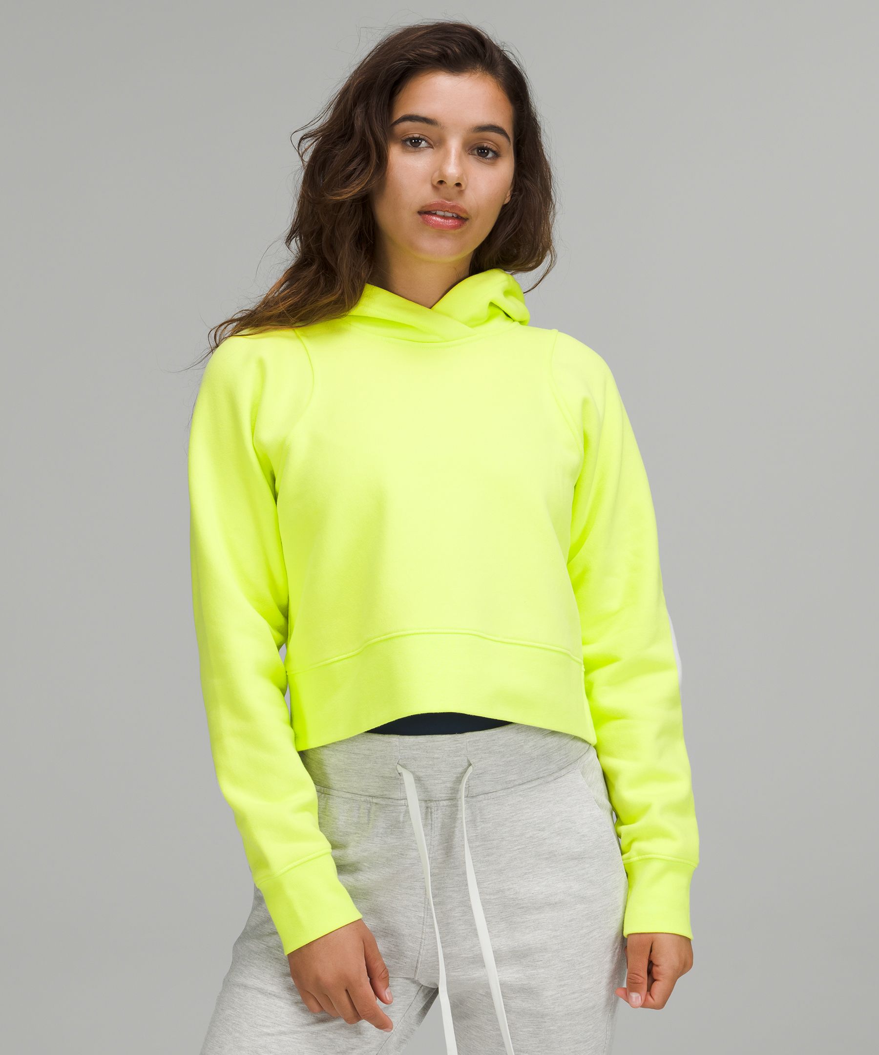 Cropped neon hoodie on sale