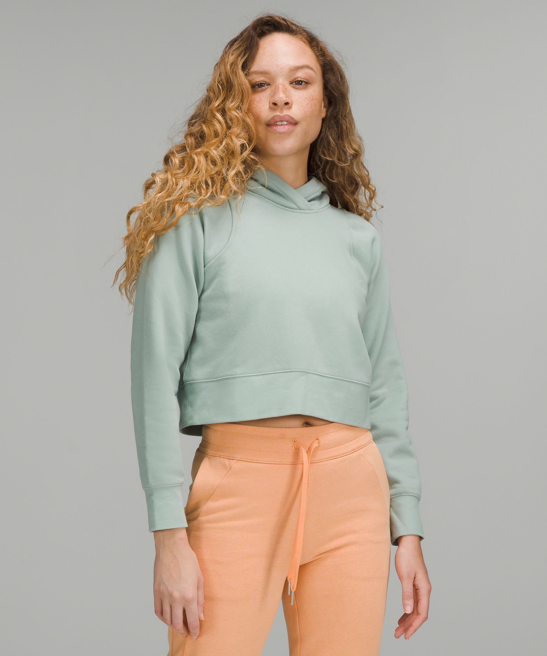 Mint green crop hoodie sale