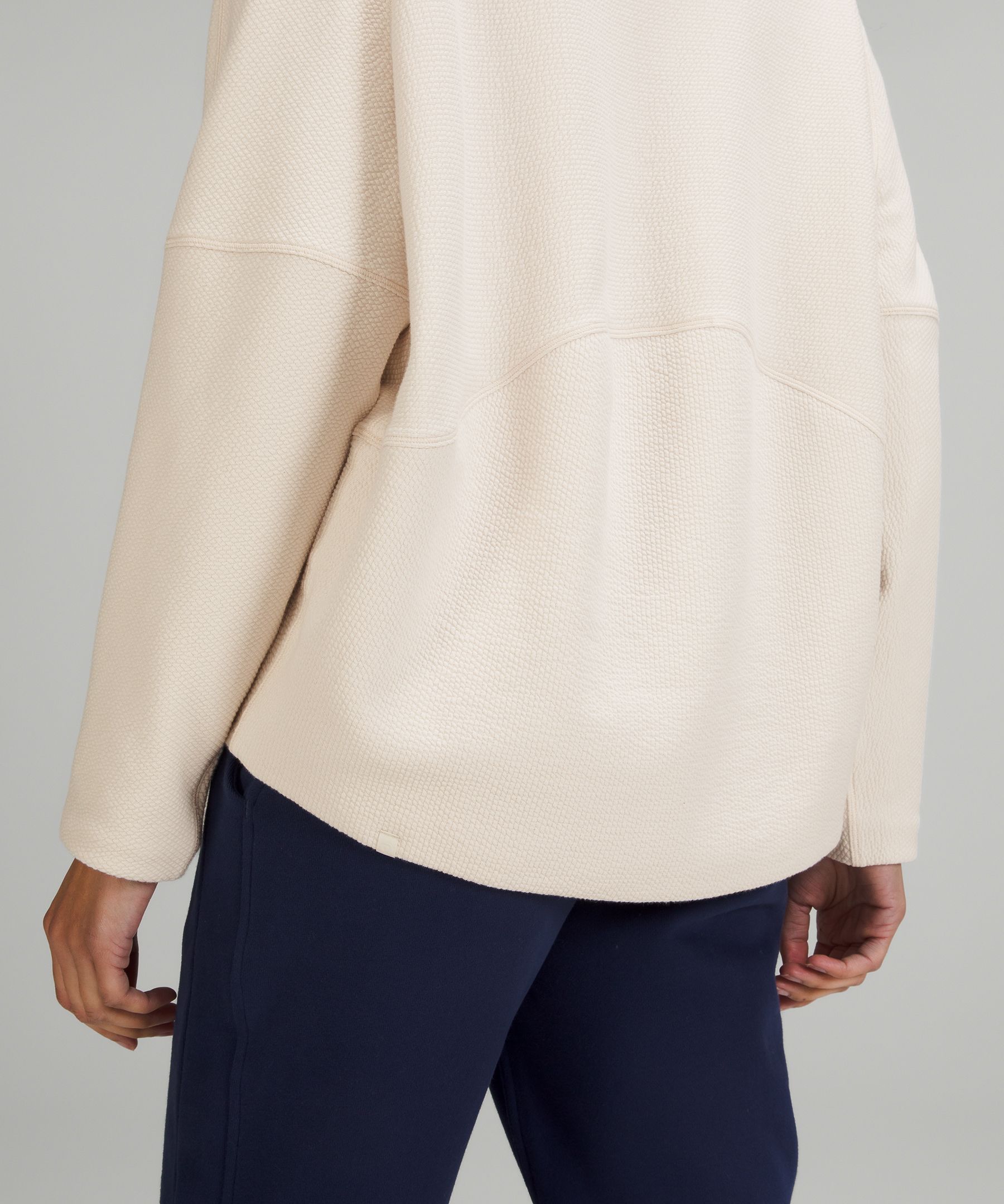 FIT REVIEWS🍋: Ribbed Funnel Neck Pullover; Textured Crewneck