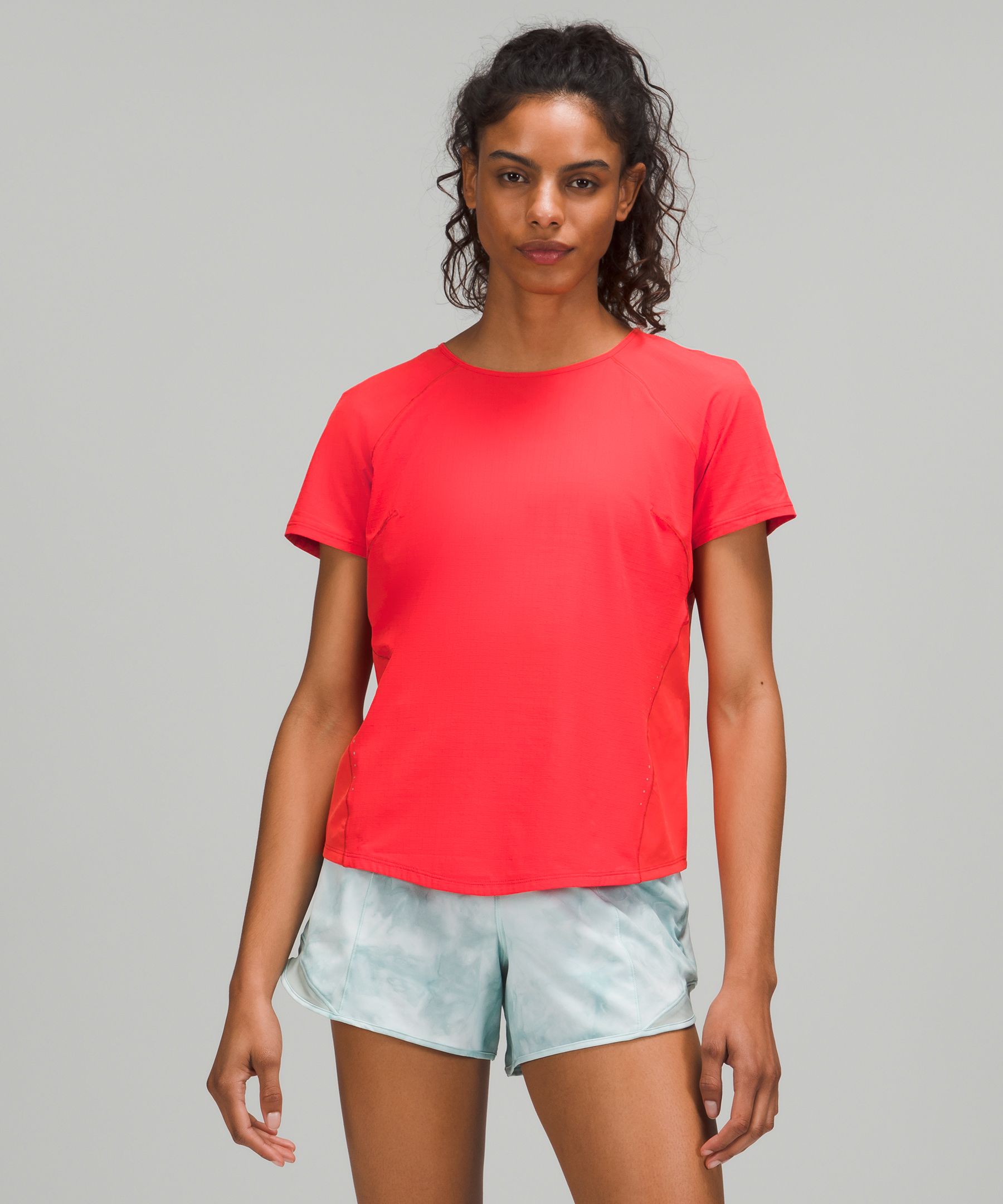 Lululemon Lightweight Stretch Run Short Sleeve Shirt In Orange Soda