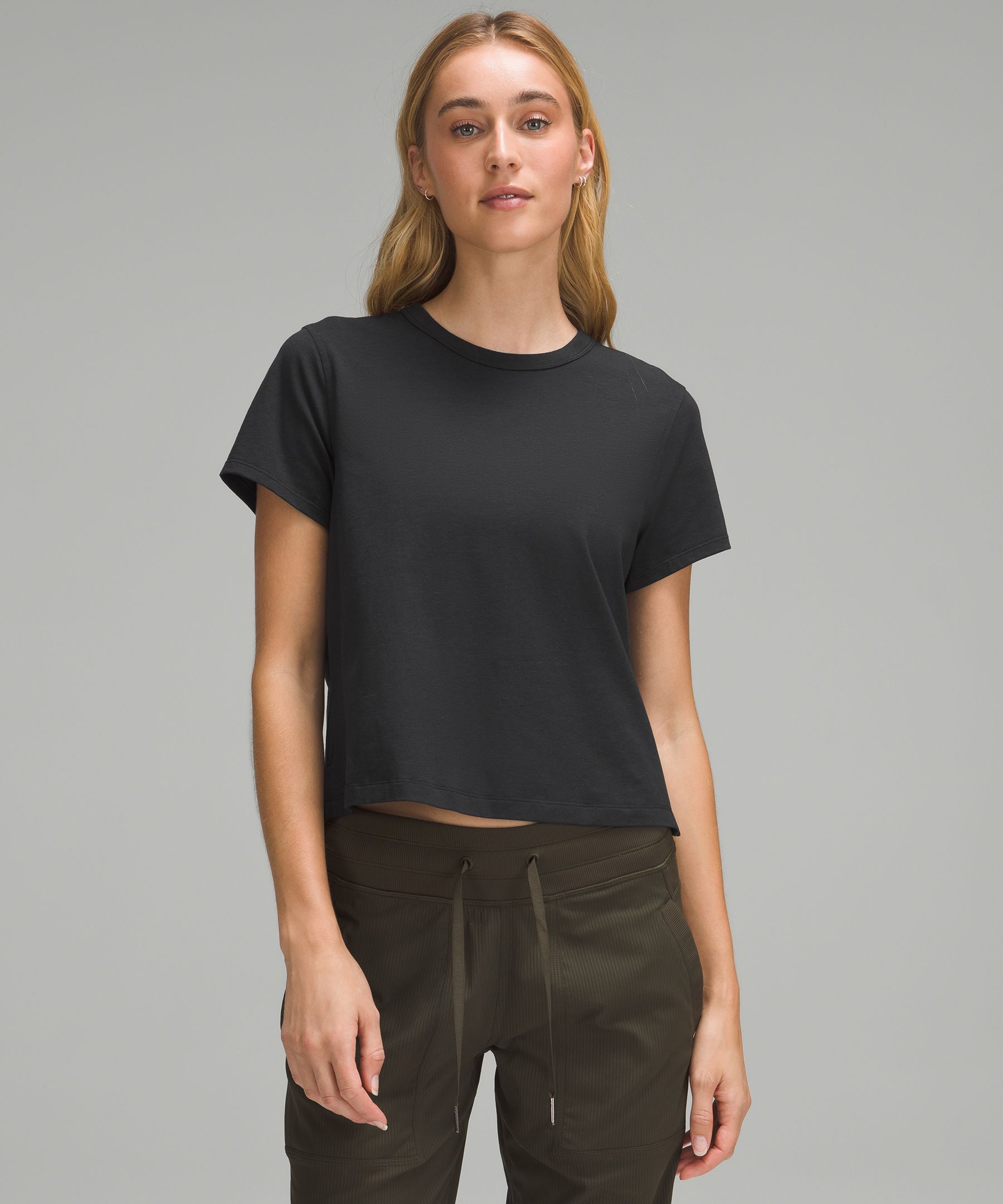 Lululemon Classic-fit Cotton-blend T-shirt In Water Drop