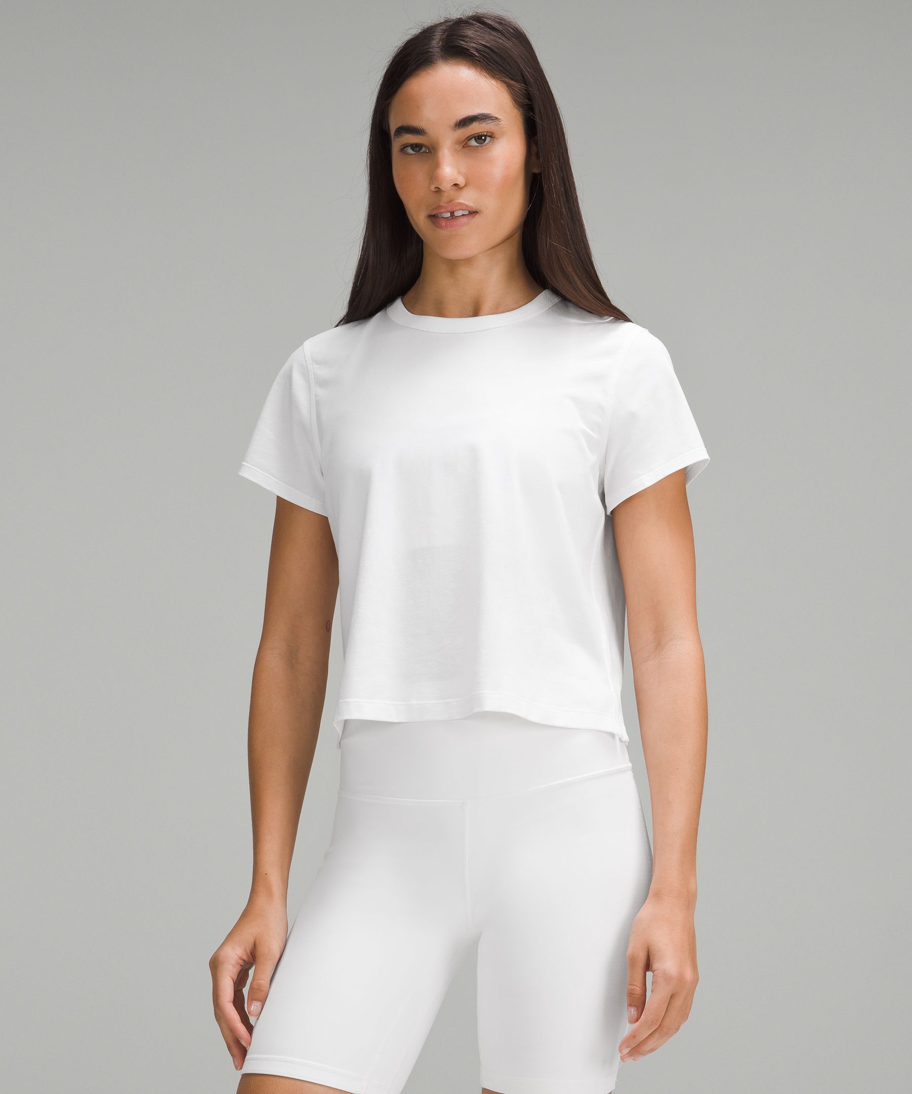 Lululemon Classic-fit Cotton-blend T-shirt In Water Drop