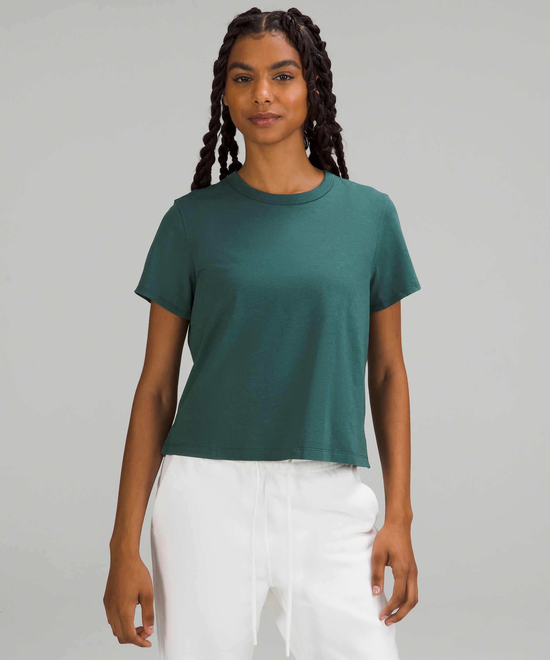 Lululemon Classic-fit Cotton-blend T-shirt In Water Drop