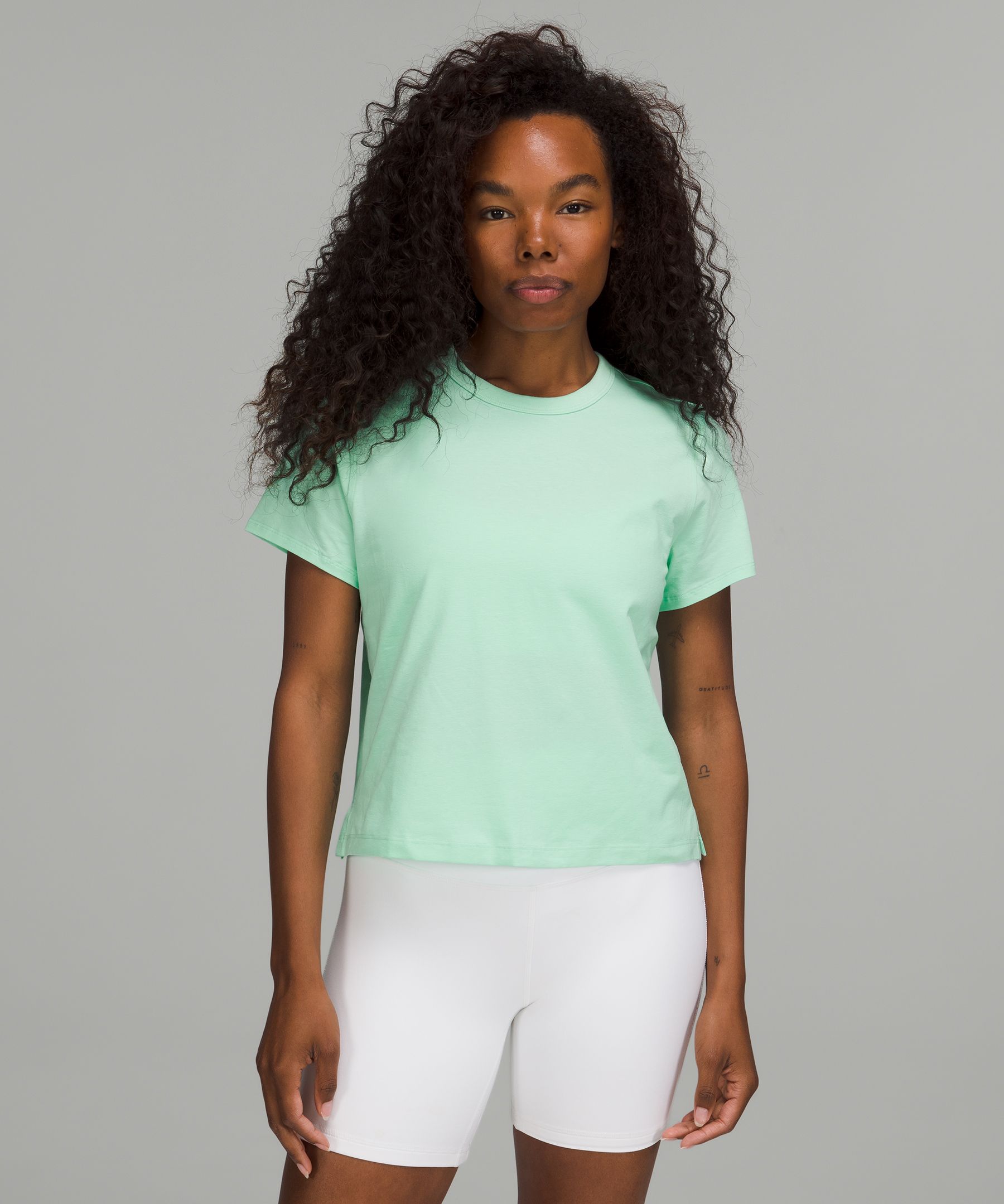 Lululemon Classic-fit Cotton-blend T-shirt In Wild Mint