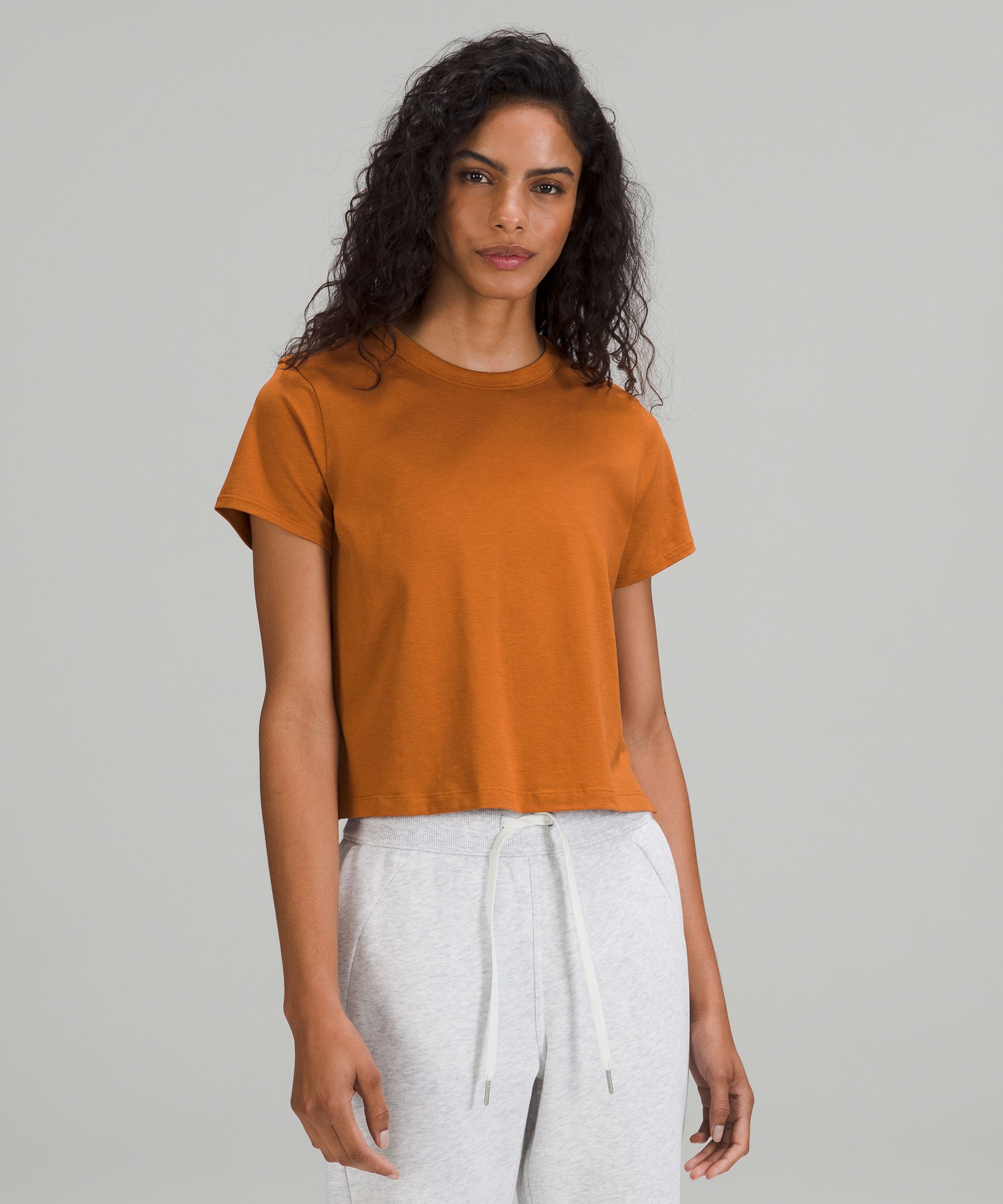 Lululemon Classic-fit Cotton-blend T-shirt In Butternut Brown