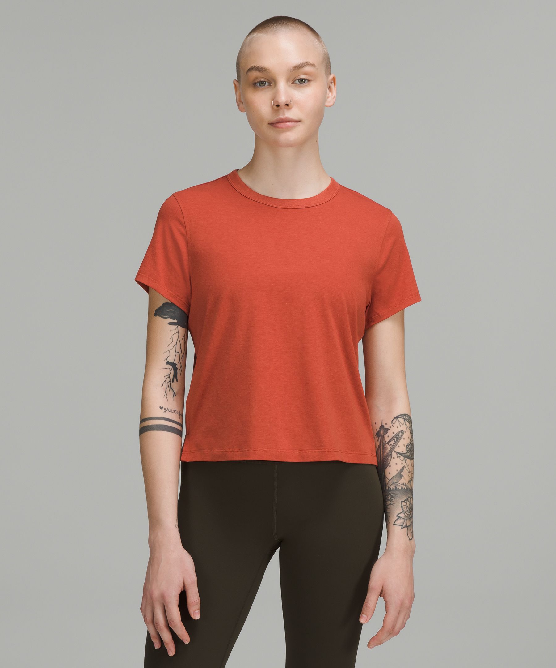 Lululemon Classic-fit Cotton-blend T-shirt In Red Rock