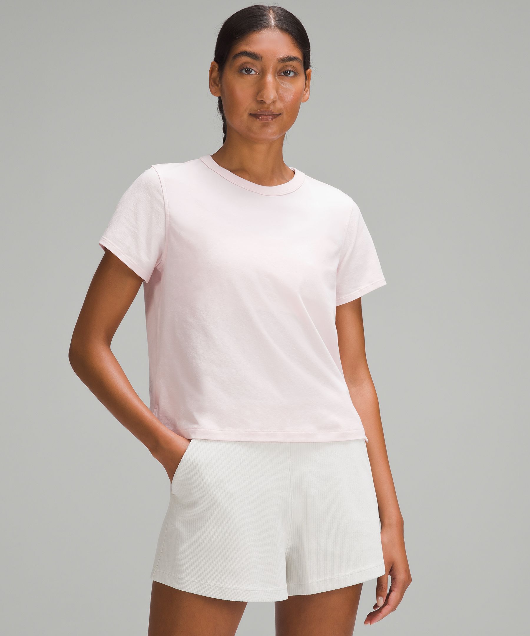 Lululemon Classic-fit Cotton-blend T-shirt In Pink Peony