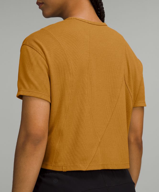 Ribbed Modal-Cotton T-Shirt