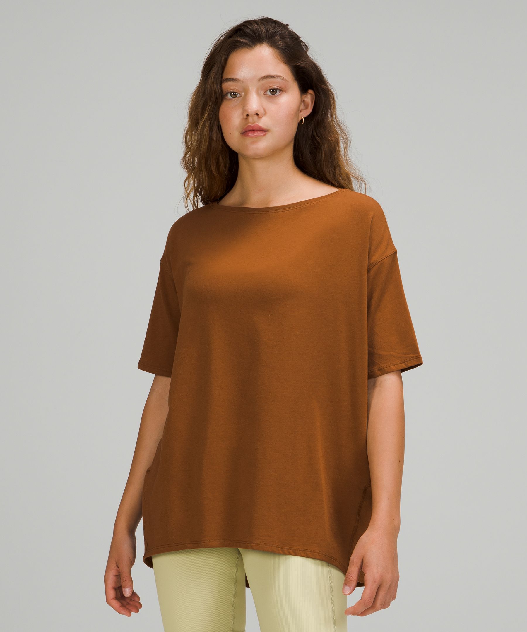Lululemon Back In Action Short Sleeve Shirt In Brown
