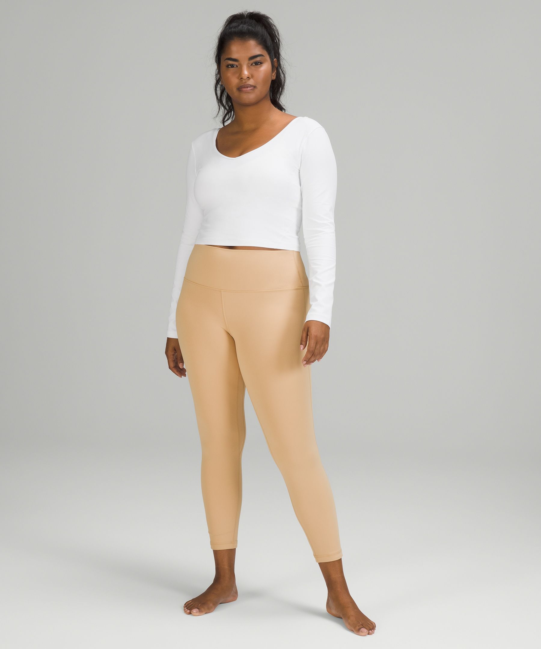 Lululemon, align long sleeve nude top, size 6